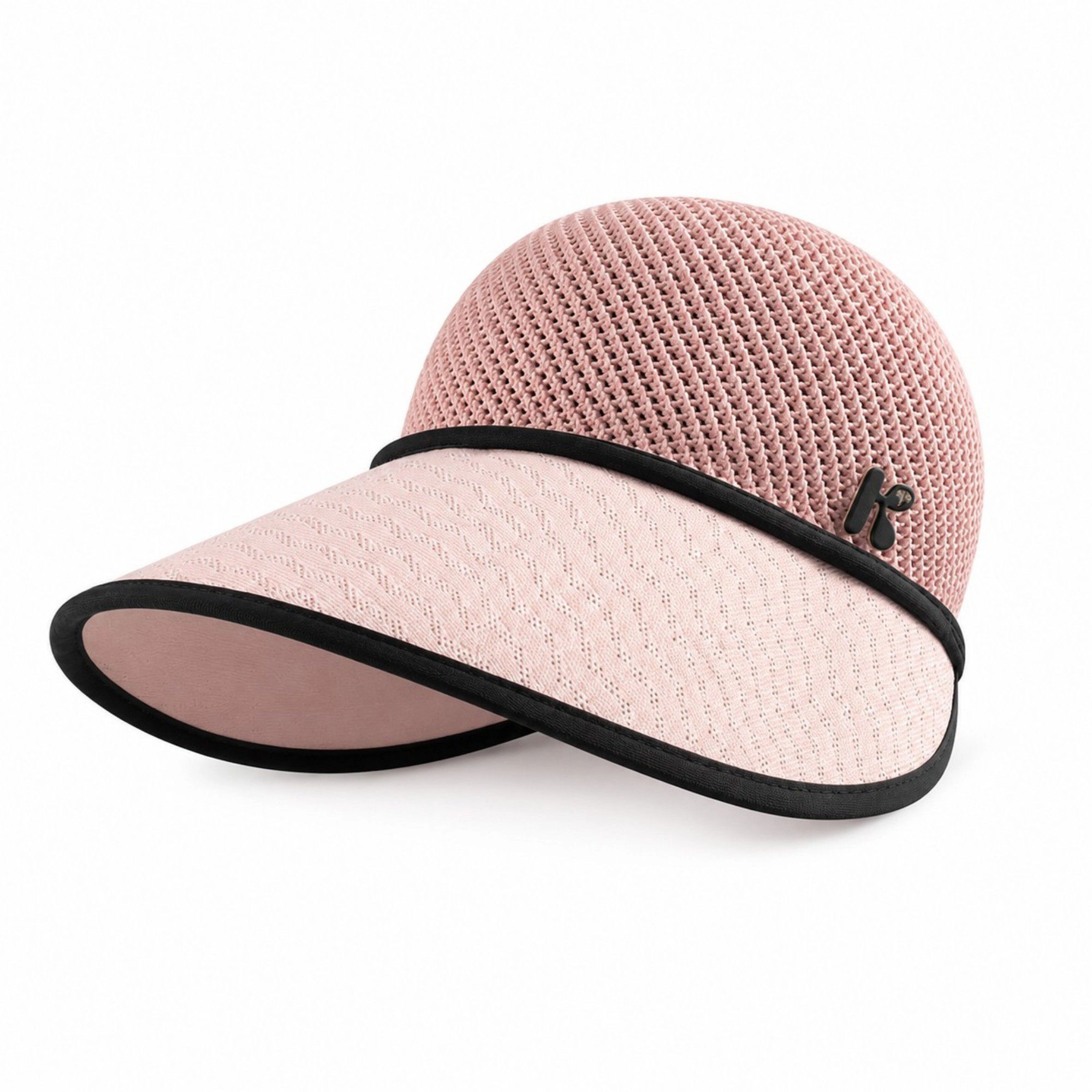Alilang Women's Wide Brim Woven Visor Hat with UPF 50 Plus Crown Ponytail Back and Contrast Trim