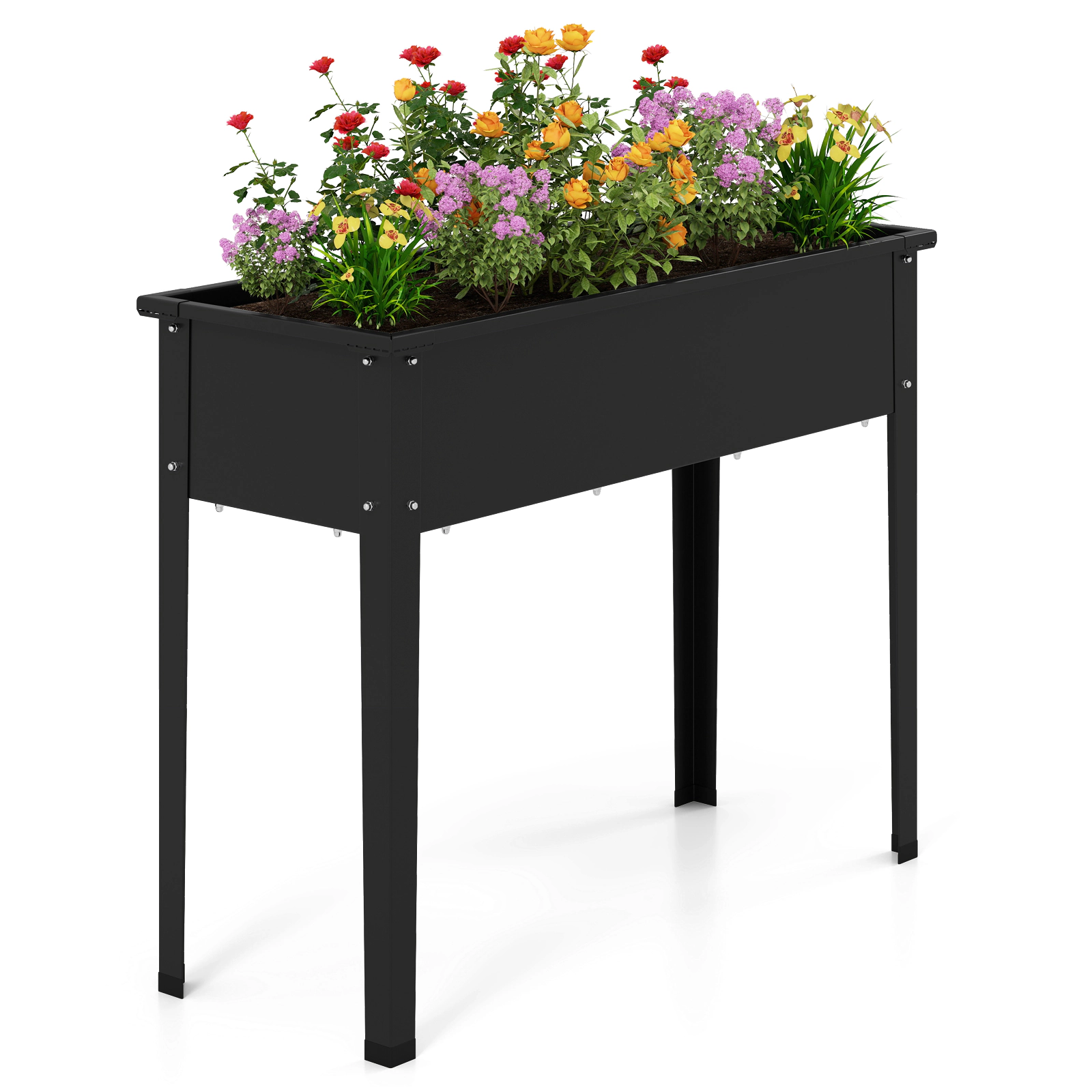 LJG Elevated Metal Raised Garden Bed with Legs and Drainage Holes