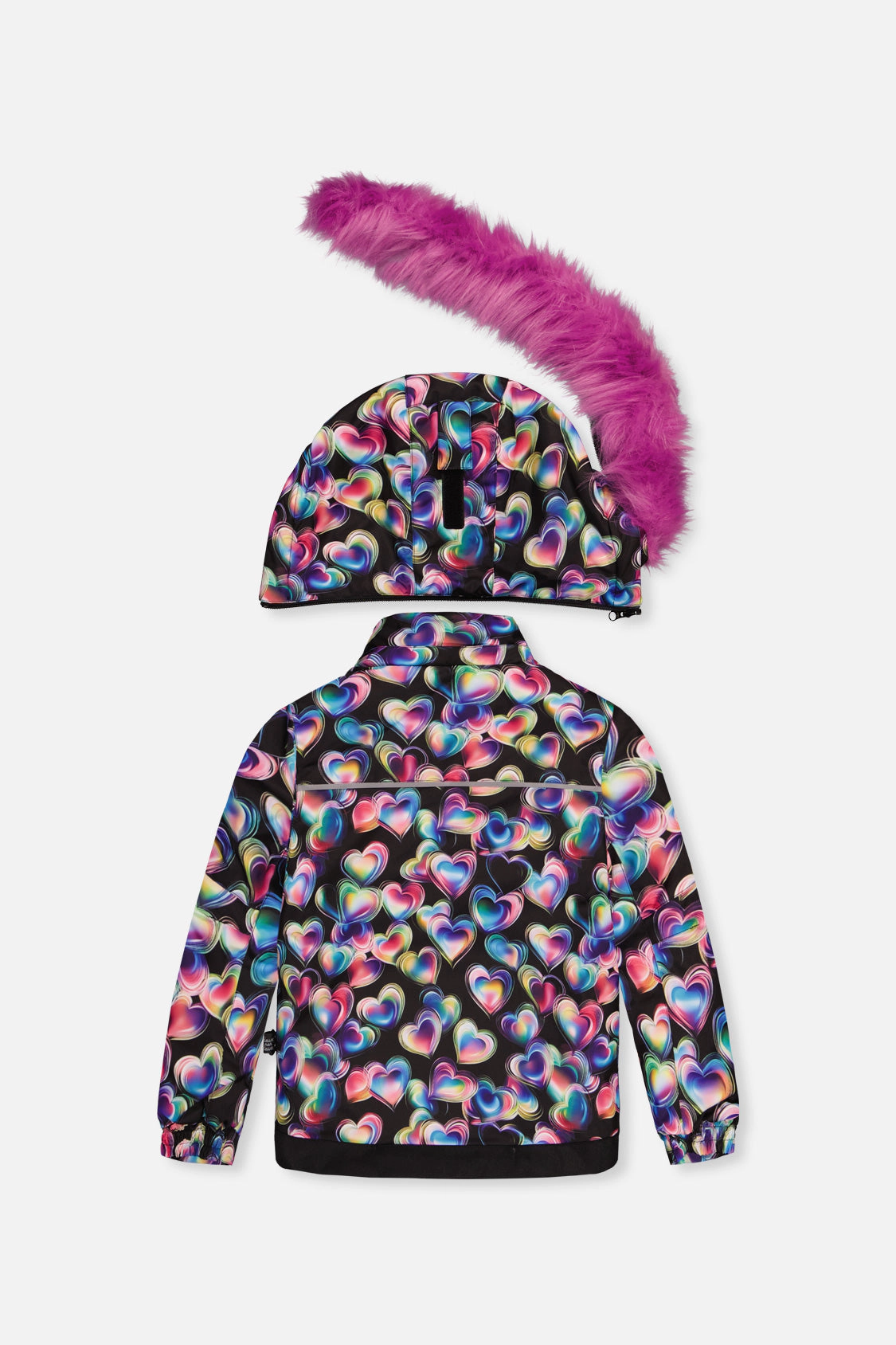 Deux par Girls Heart Print Two Piece Play Snowsuit with Hooded Jacket and Snow Pants