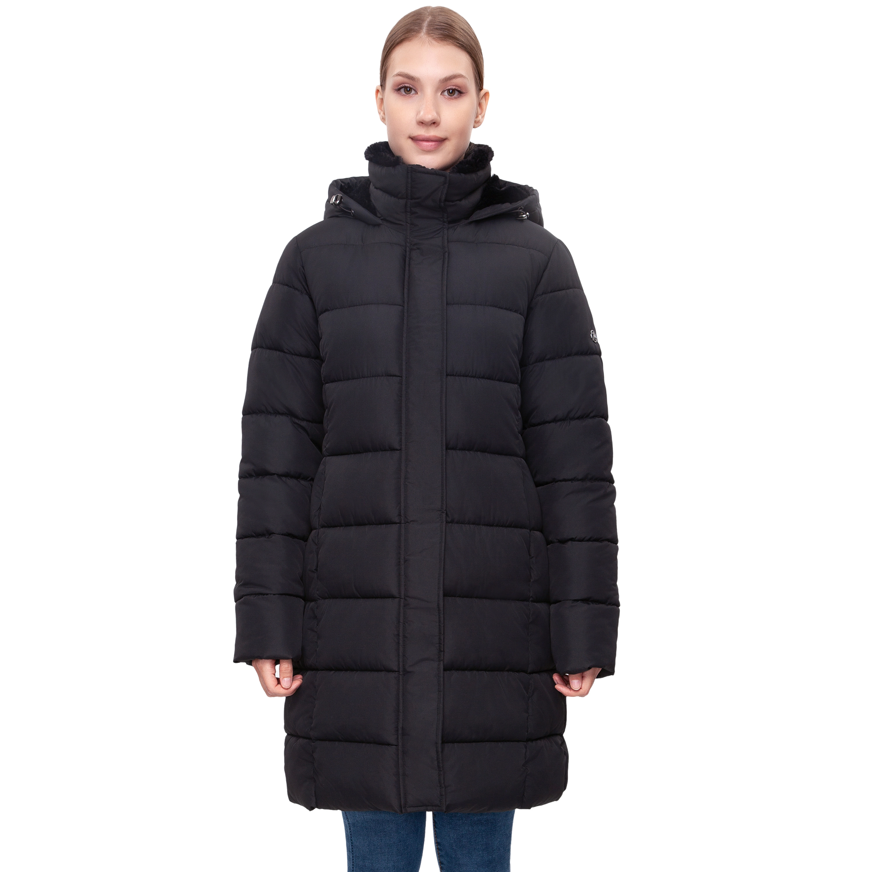 Rokka&Rolla Womens Long Puffer Jacket With Fleece-lined Hood