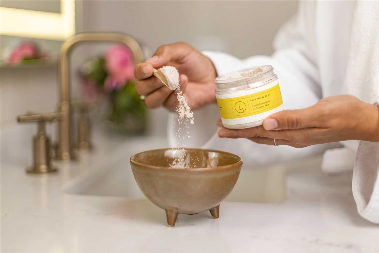 Lizush Natural Clay Facial Mask - Exfoliating Detox Mask for Glowing Skin
