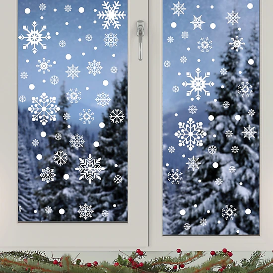 Wrapables Snowflake Window Clings Decal Stickers, Christmas Winter ...