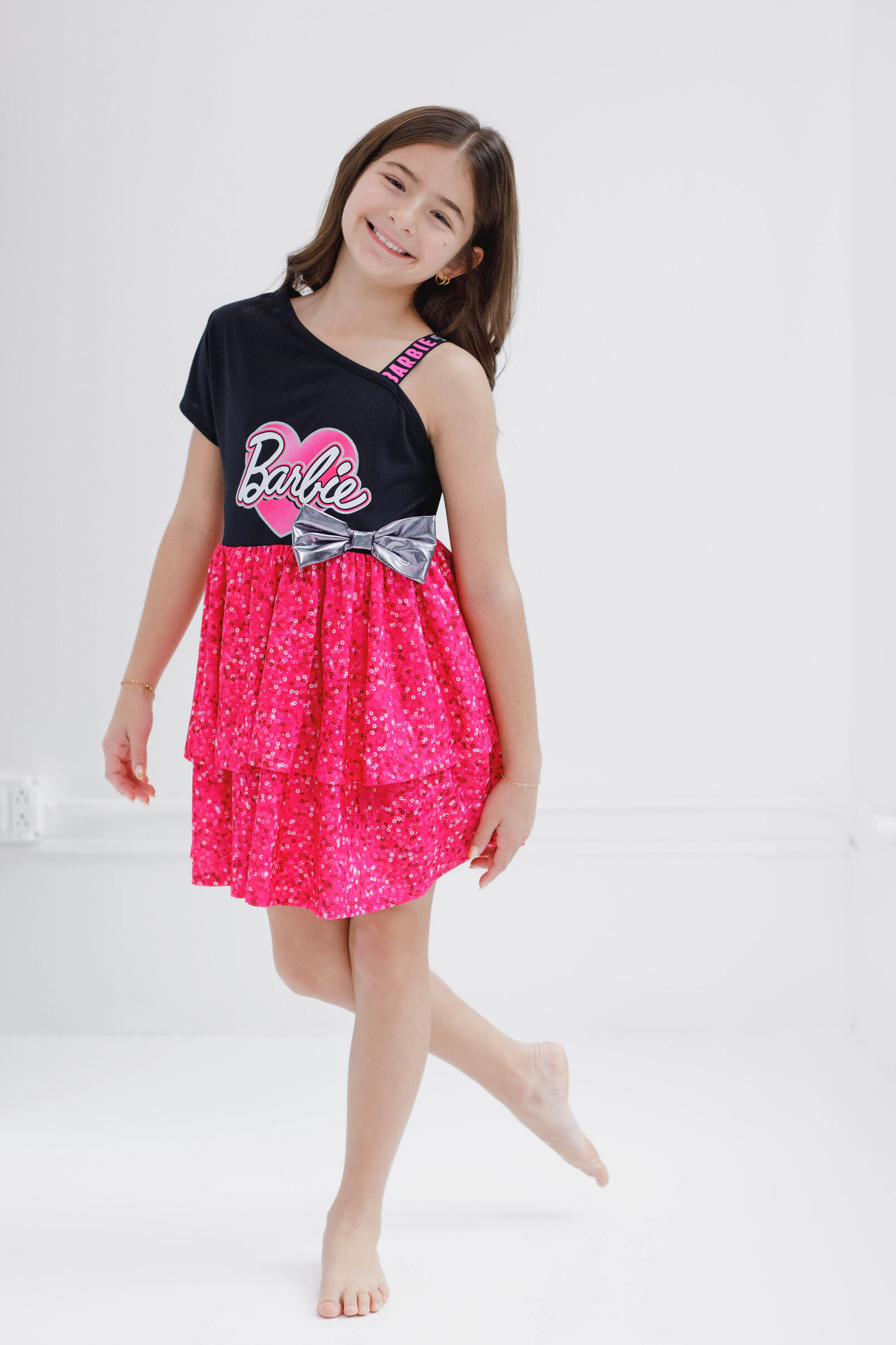 Barbie Girls' Glitter Flare Dress