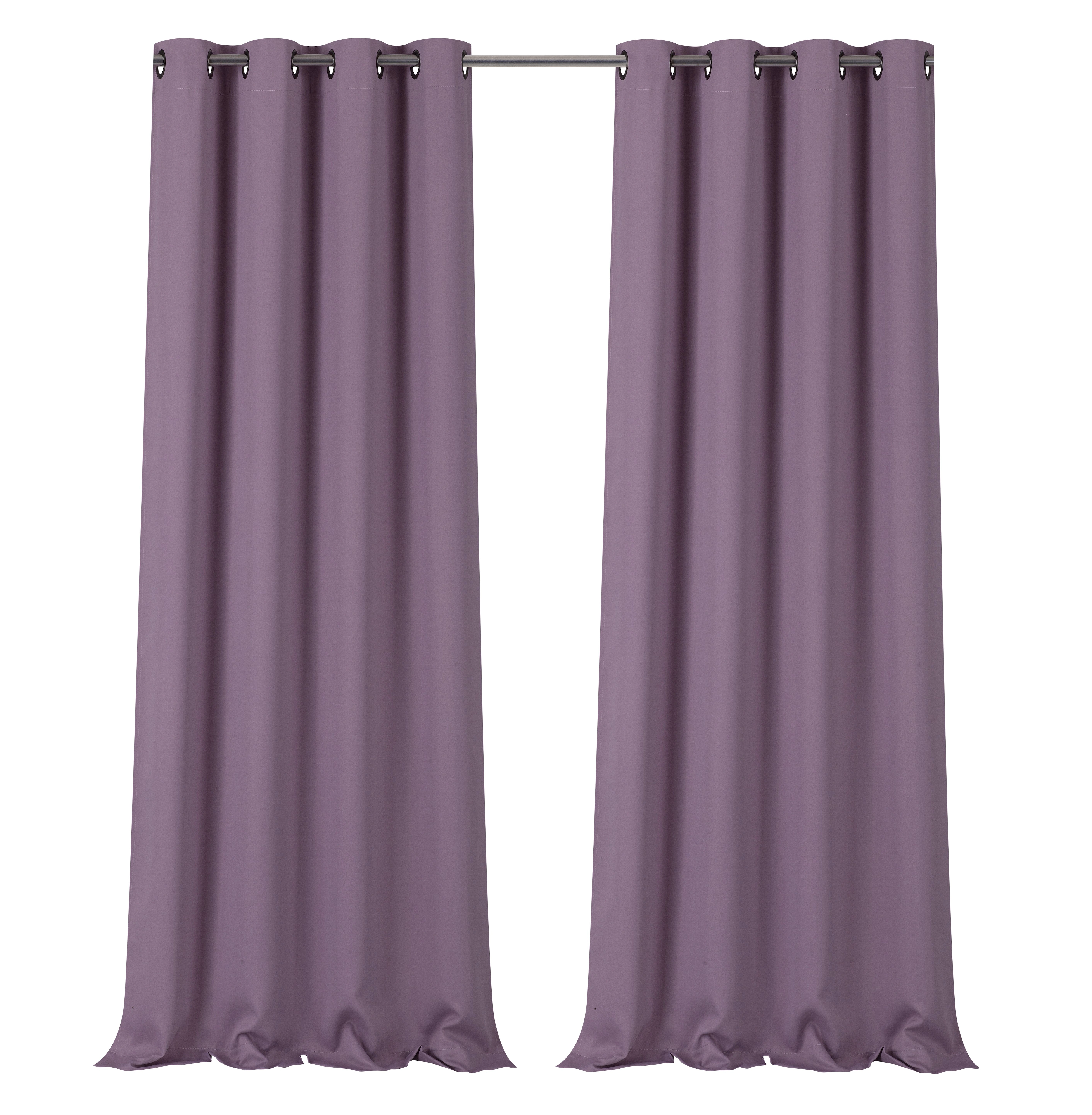 Kate Aurora Lavender 2 Piece Grommet Top Blackout Curtain Panels For Extra Long Windows