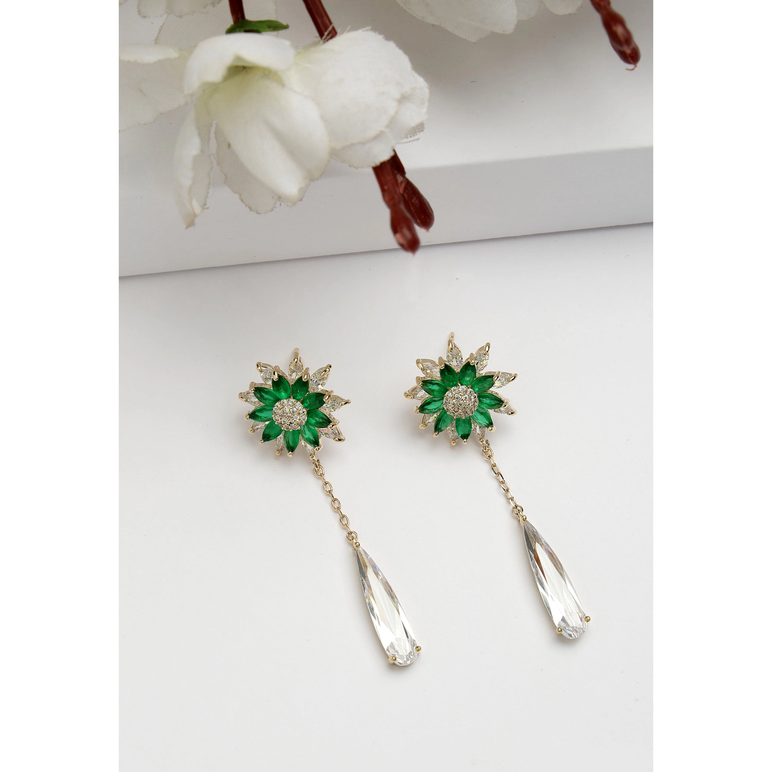 AGP PARIS Womens Diva Sunflower Drop Earrings