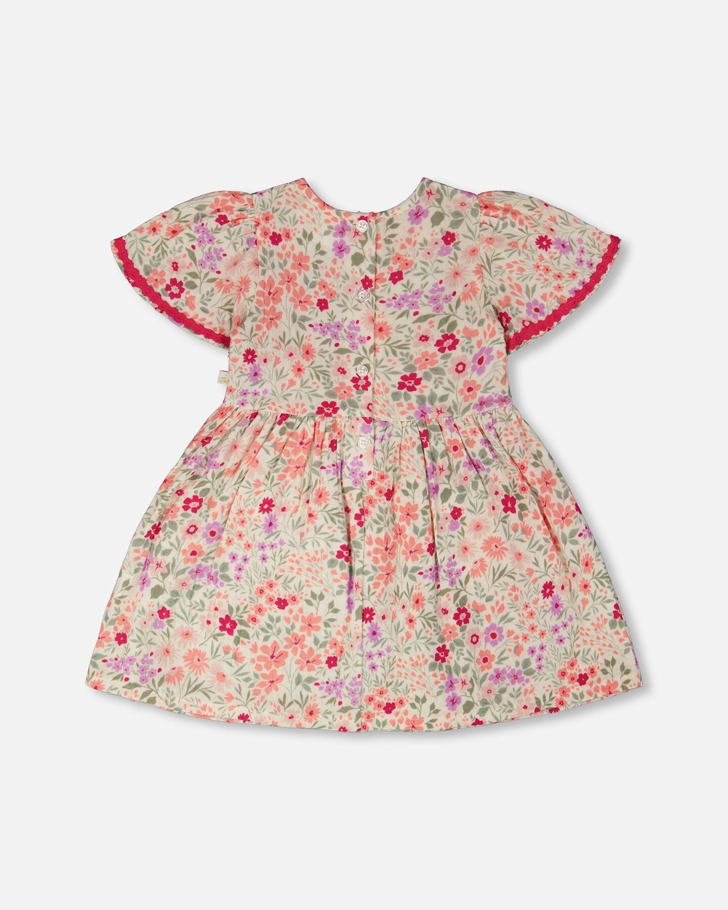 Deux par Deux Girls Muslin Dress Printed Flowers