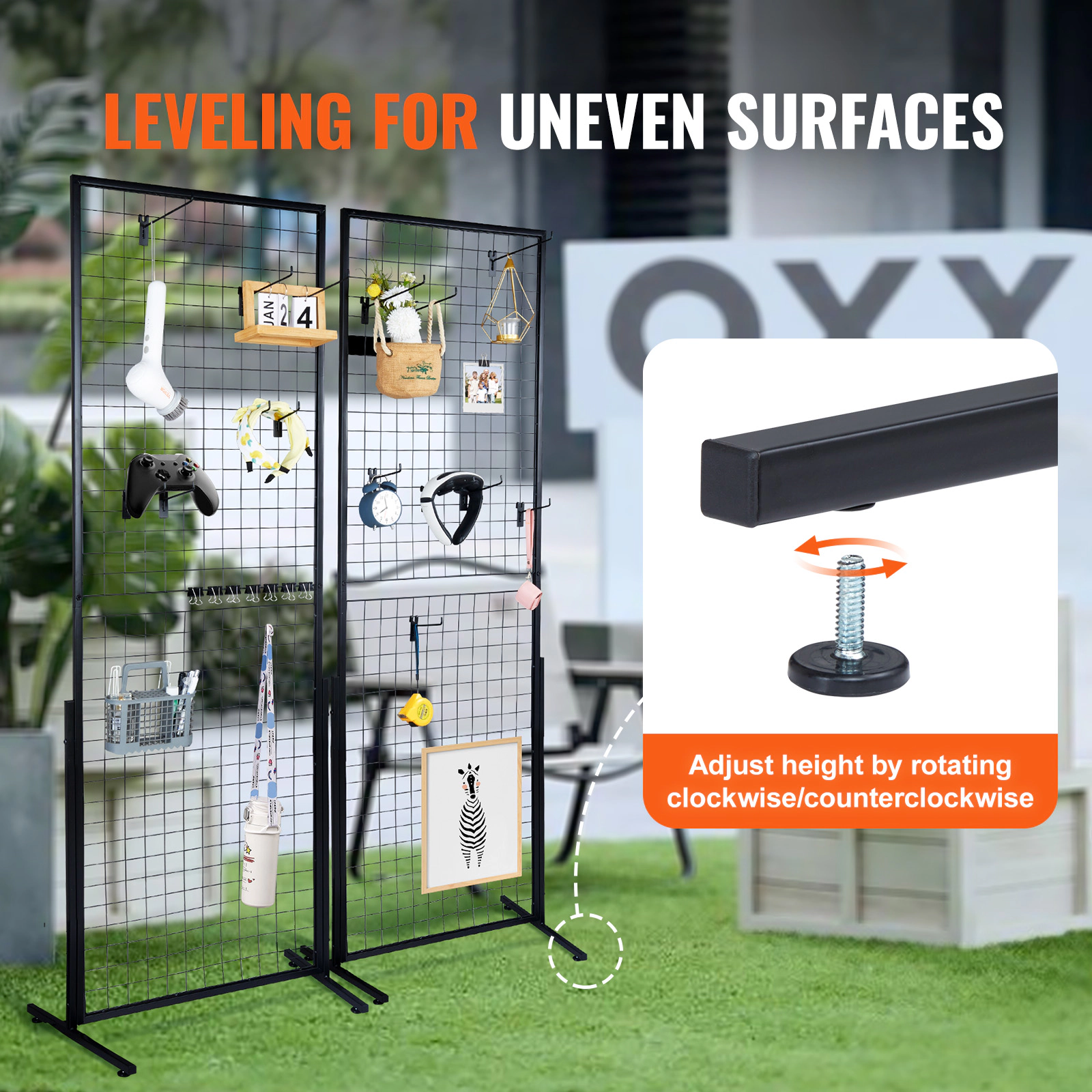 HONGGE Grid Wall Wire Grid Panels Display Art Display with and Hooks Gridwall for Craft