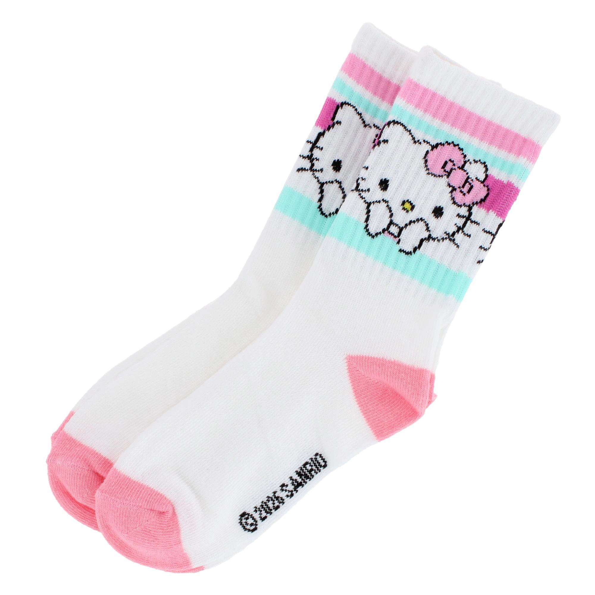 Textiel Trade Girl's Sanrio Hello Kitty Ribbed Athletic Socks (2 Pair)