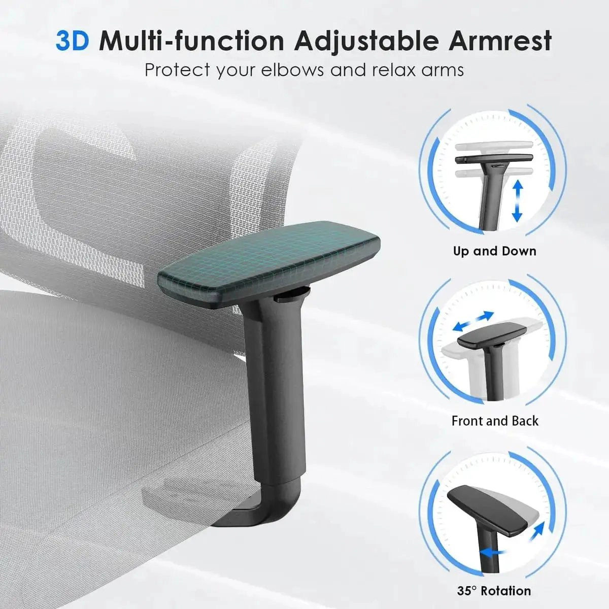 Platinum-Level Office Chairs Ergonomic Mesh Office Chair with Adjustable Lumbar Support and