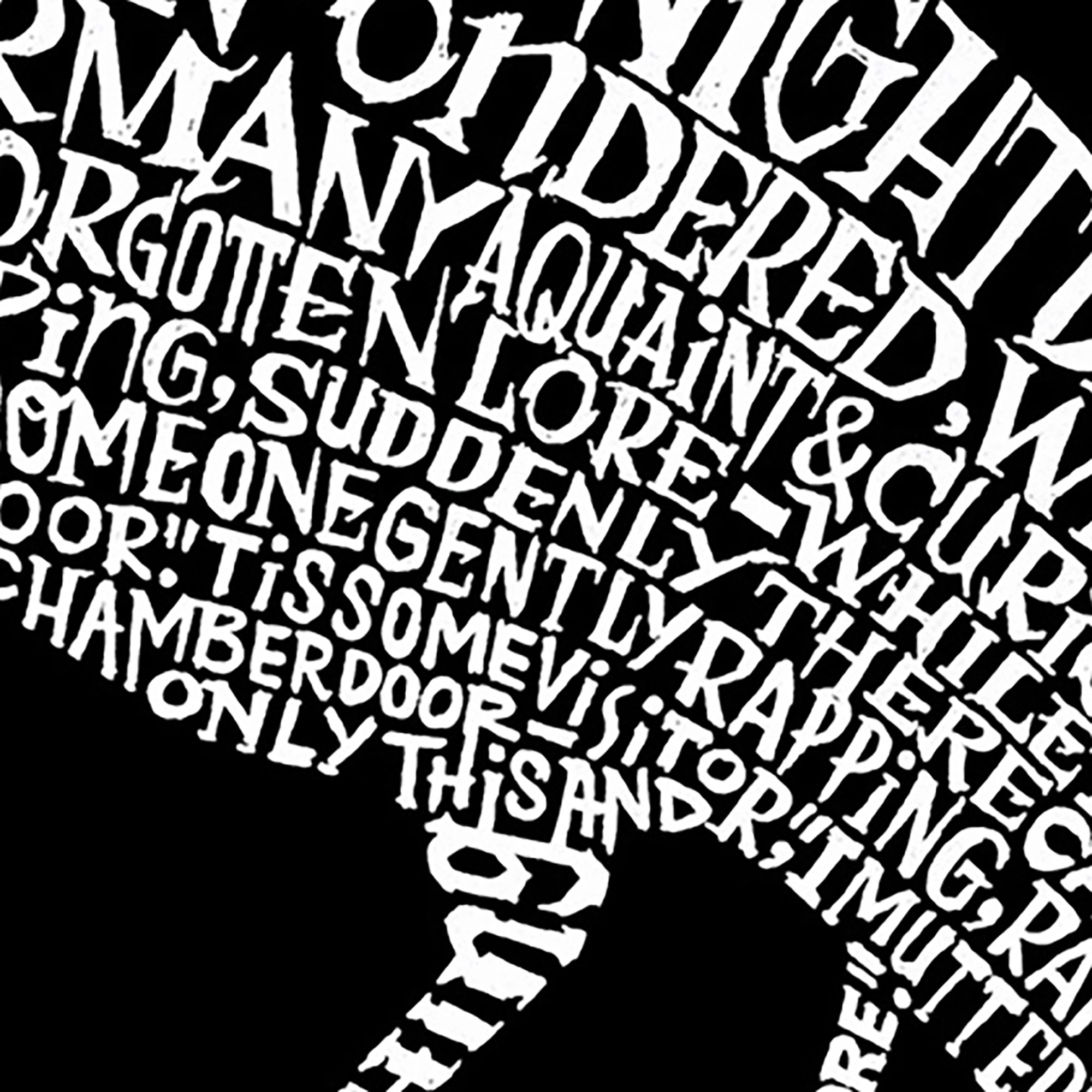 LA Pop Art Men's Edgar Allen Poe The Raven Word T-Shirt