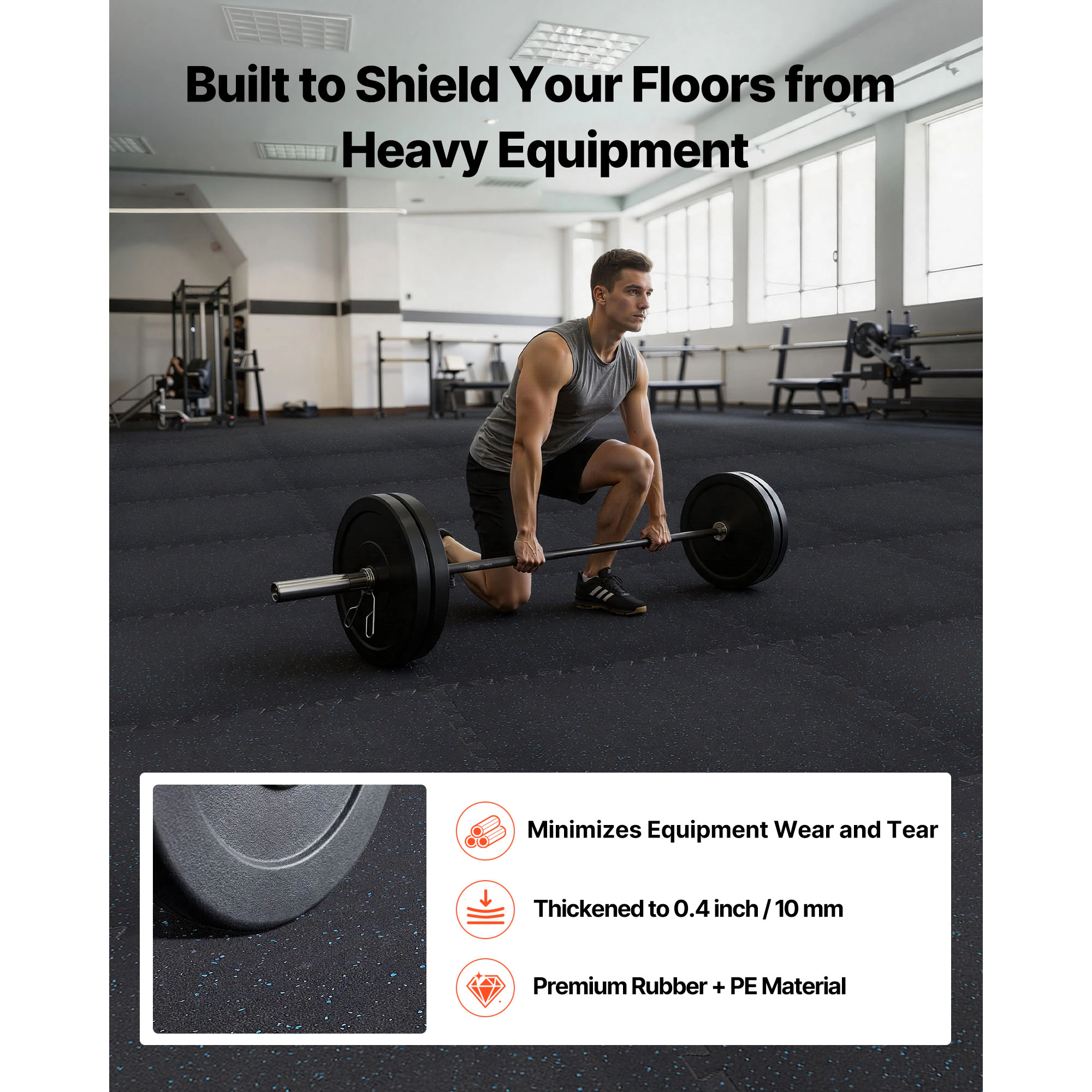 HONGGE Puzzle Exercise Mat Fitness Equipment Mats High-Density EVA Foam Mats Set Interlocking Rubber Soft Tiles