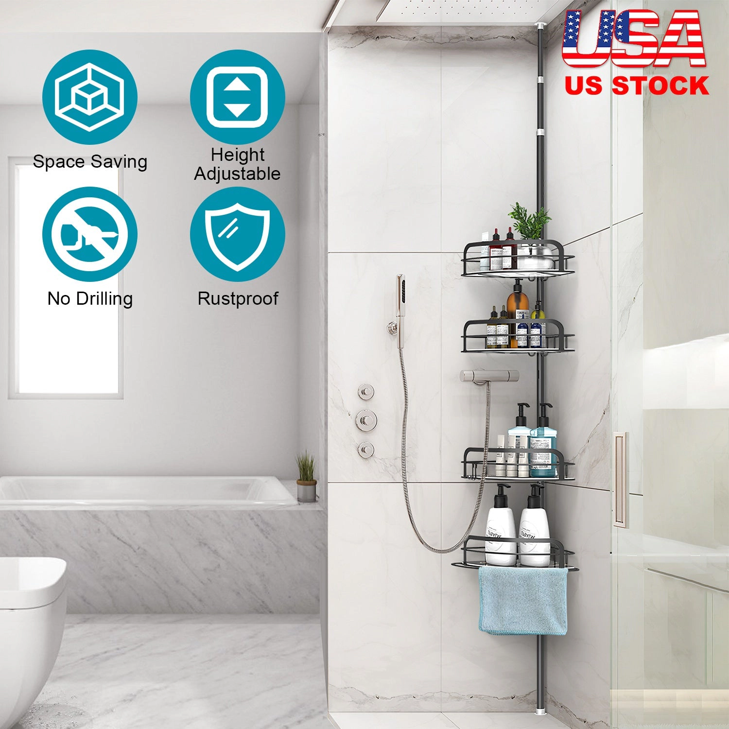 GBruno Rust-Resistant Corner Shower Caddy