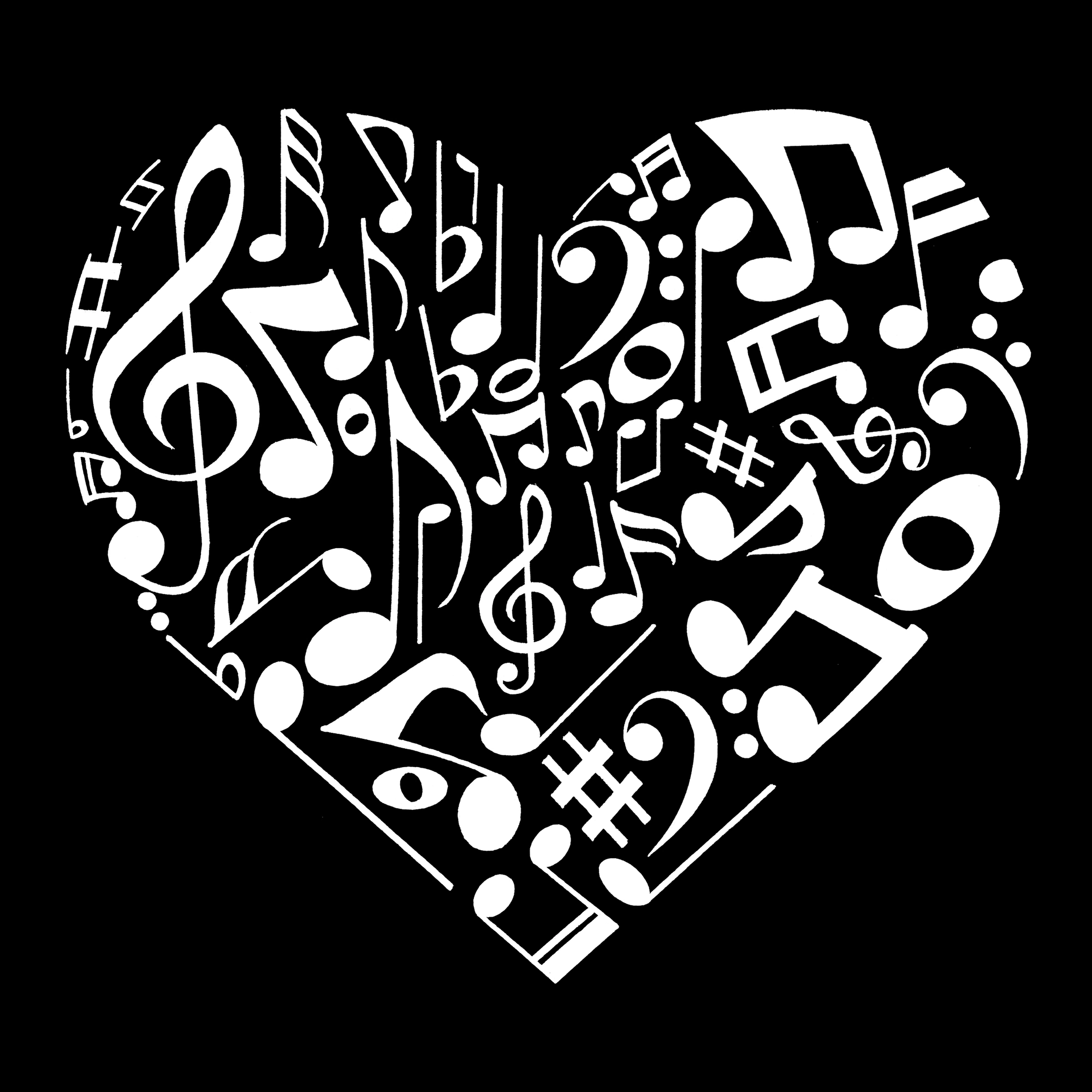 LA Pop Art Heart Notes - Women's Word Hooded Sweatshirt