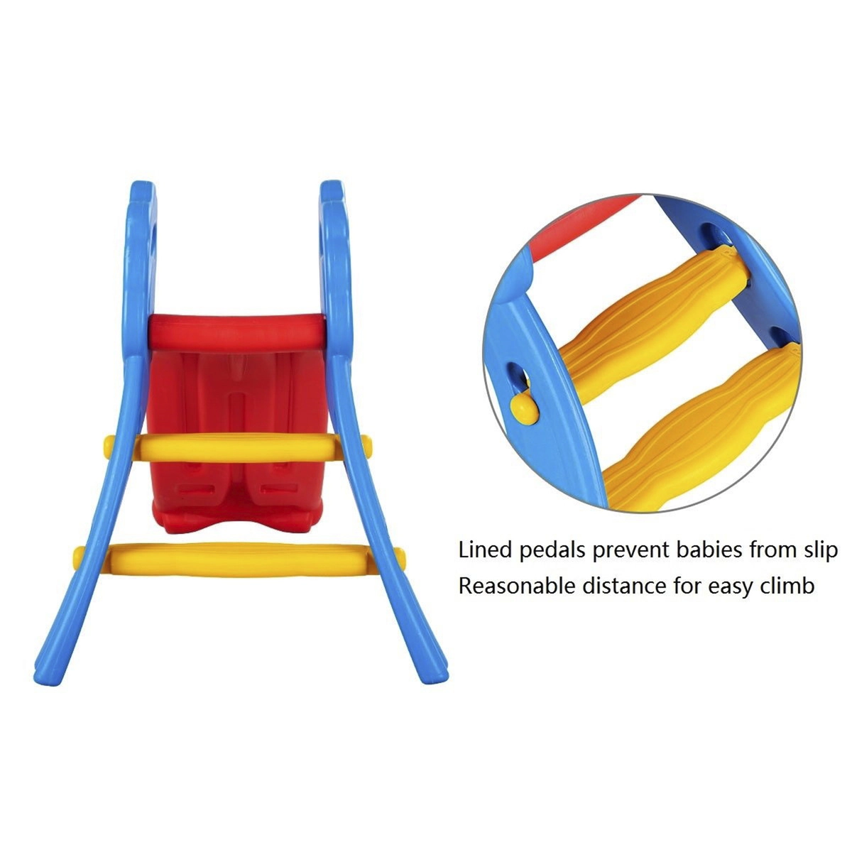 SUGIFT Kids Blue Folding Indoor Outdoor Slide with Easy-Climb Steps 52.5-in W 28-in H 110-lb Child Capacity