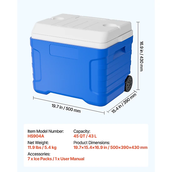 HONGGE Hard Cooler Portable Cooler with Keeps for Ice Retention Insulated for Camping