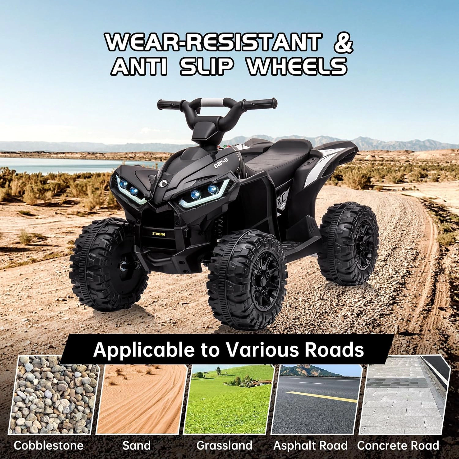 12V Kids Electric ATV Quad, 4-Wheel Ride On Car w/Parent Remote, Dual Drive, High/Low Speeds & Music
