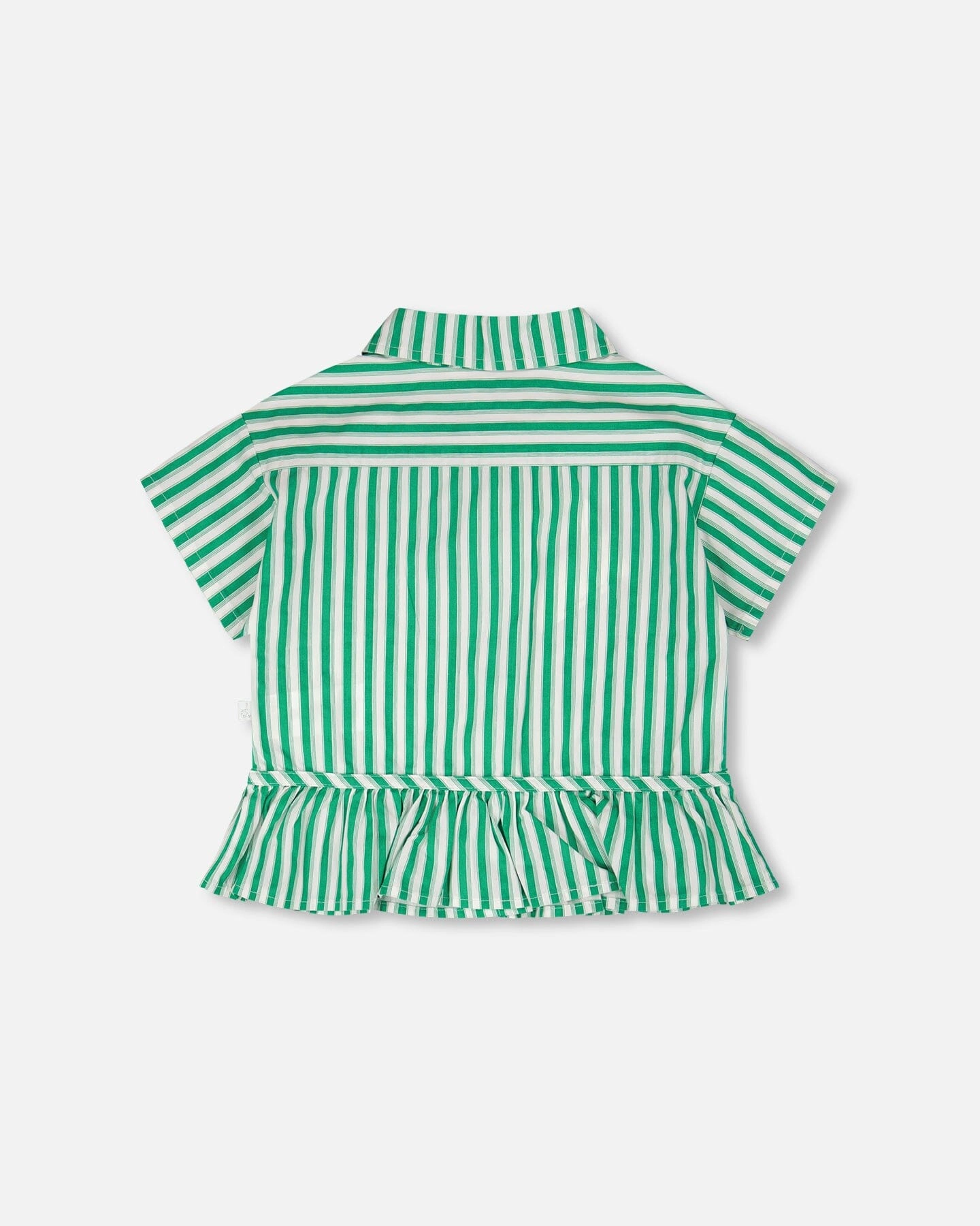 Deux par Deux Girls Short Sleeve Striped Button Down Shirt