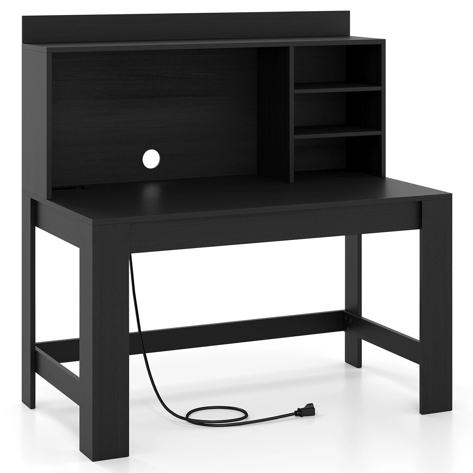 SlickBlue Computer Desk with Hutch, Shelves and Charging Station