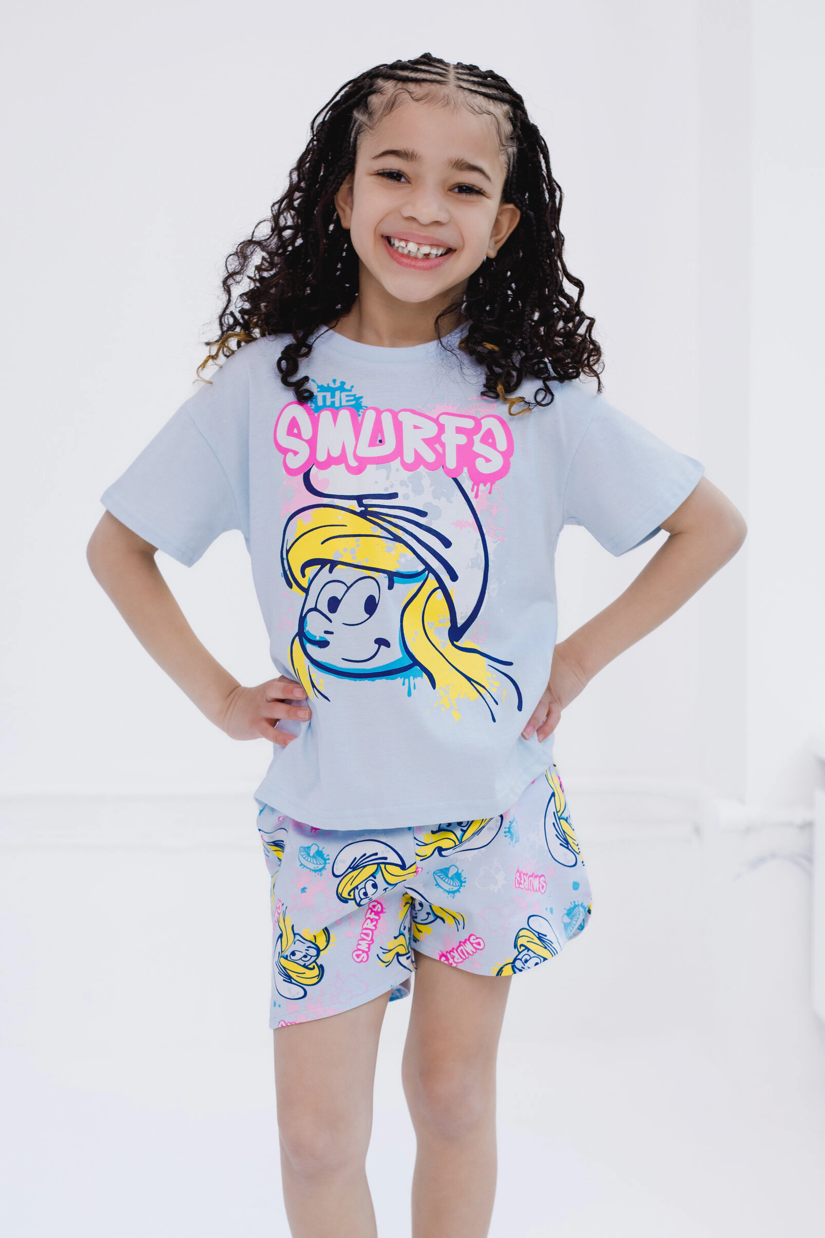 The Smurfs Smurfette Girls' 2-Piece T-Shirt and Shorts Set
