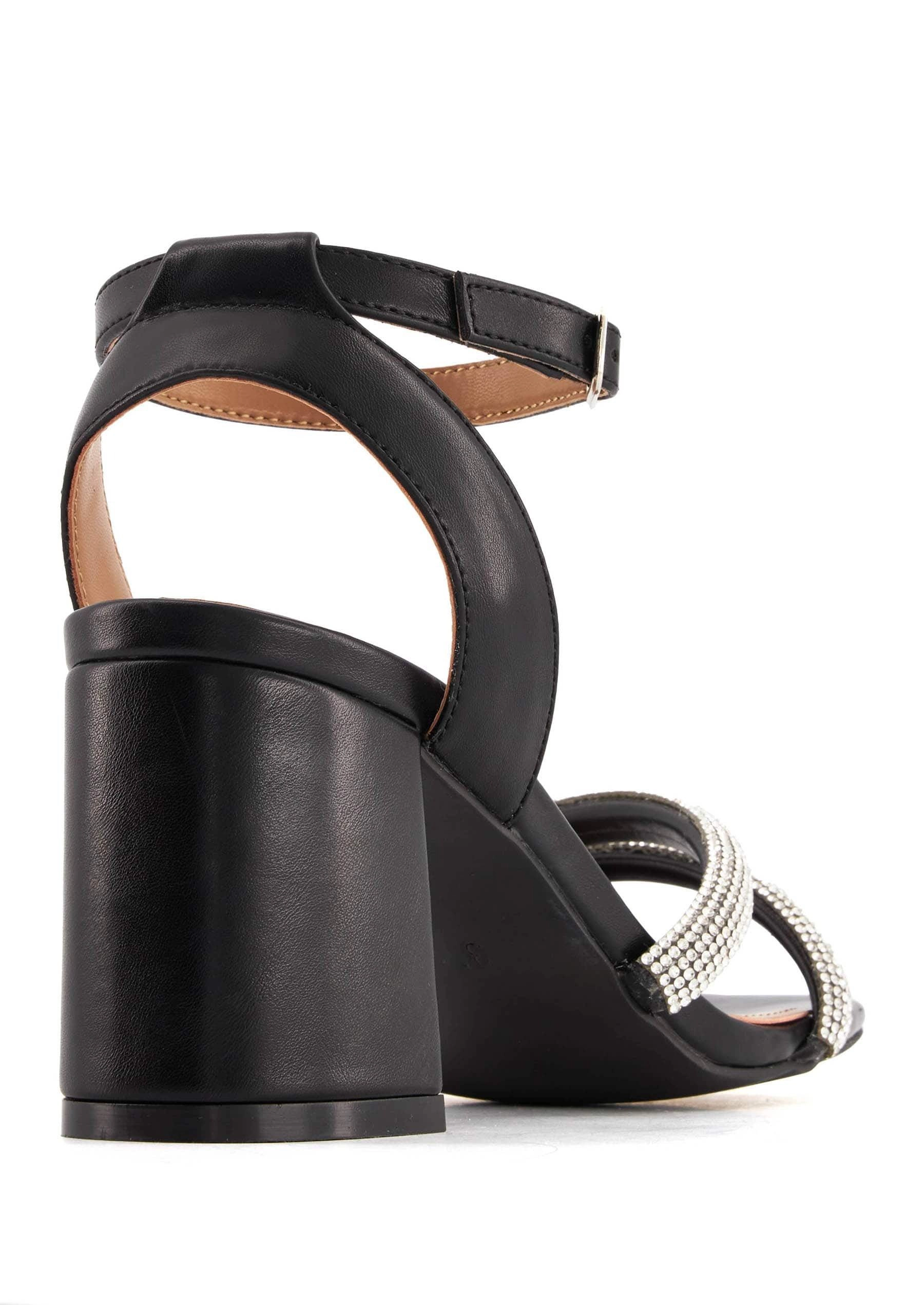 Andrea Exclusive High Heels Sandals With Rhinestones Straps