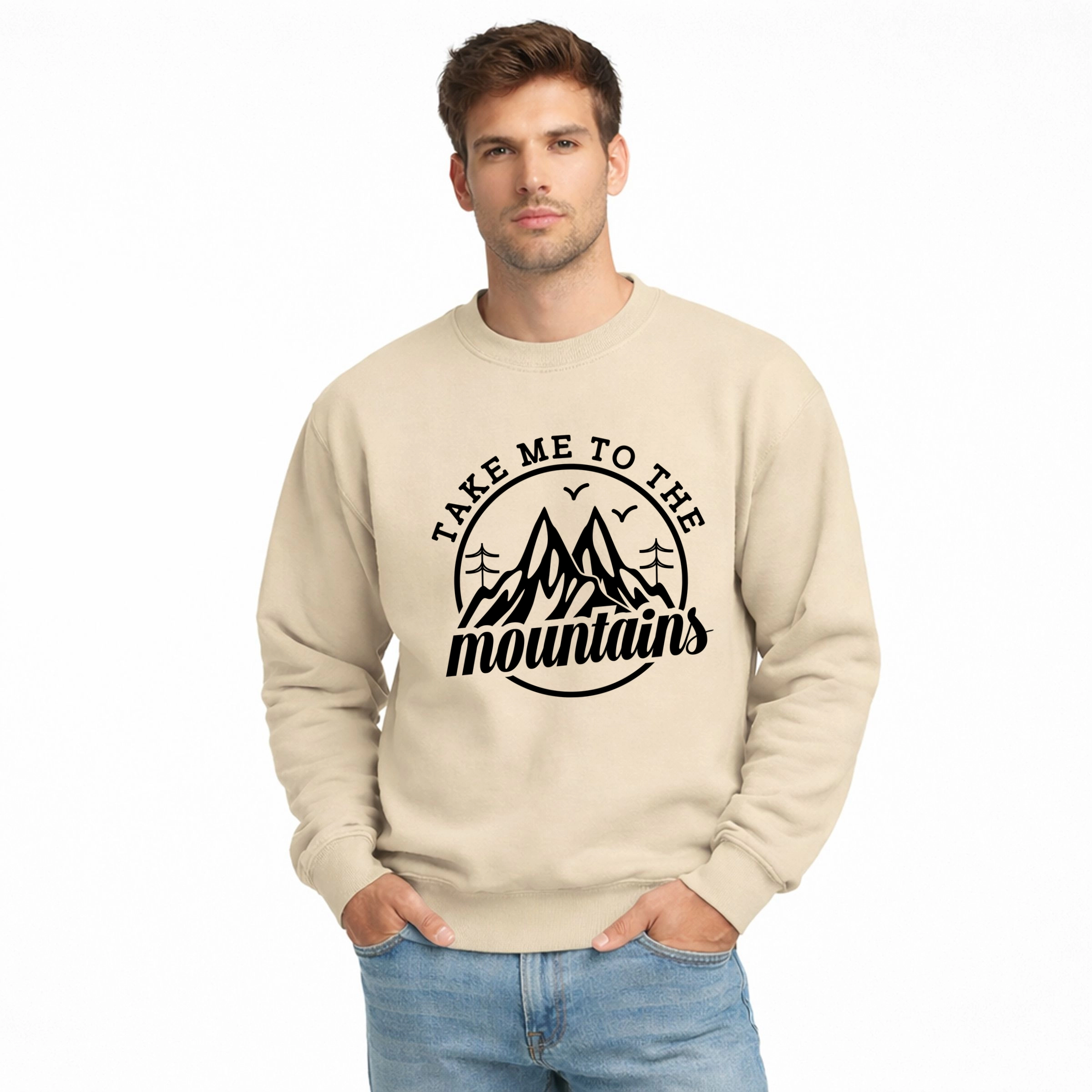 Simply Sage Market - Take Me To The Mountains Circle Men's Graphic Sweatshirt