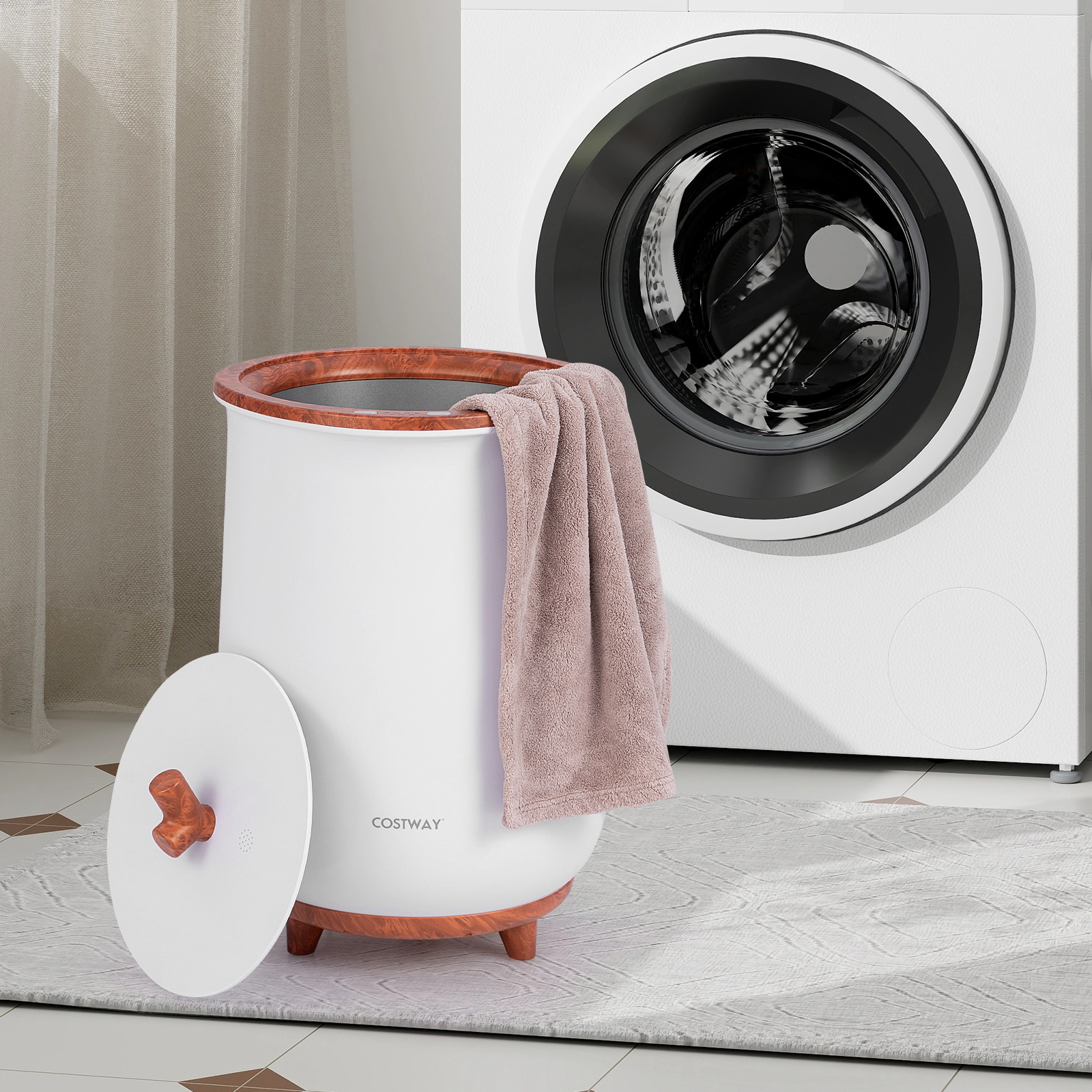 LJG 23L Large Luxury Bucket-Style Towel Warmer with Fragrant Disc Holder