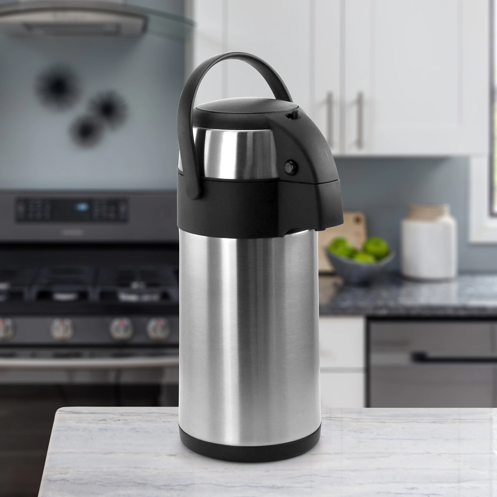 MegaChef 3.17 Quart Stainless Steel Airpot Hot Water Dispenser for Coffee and Tea