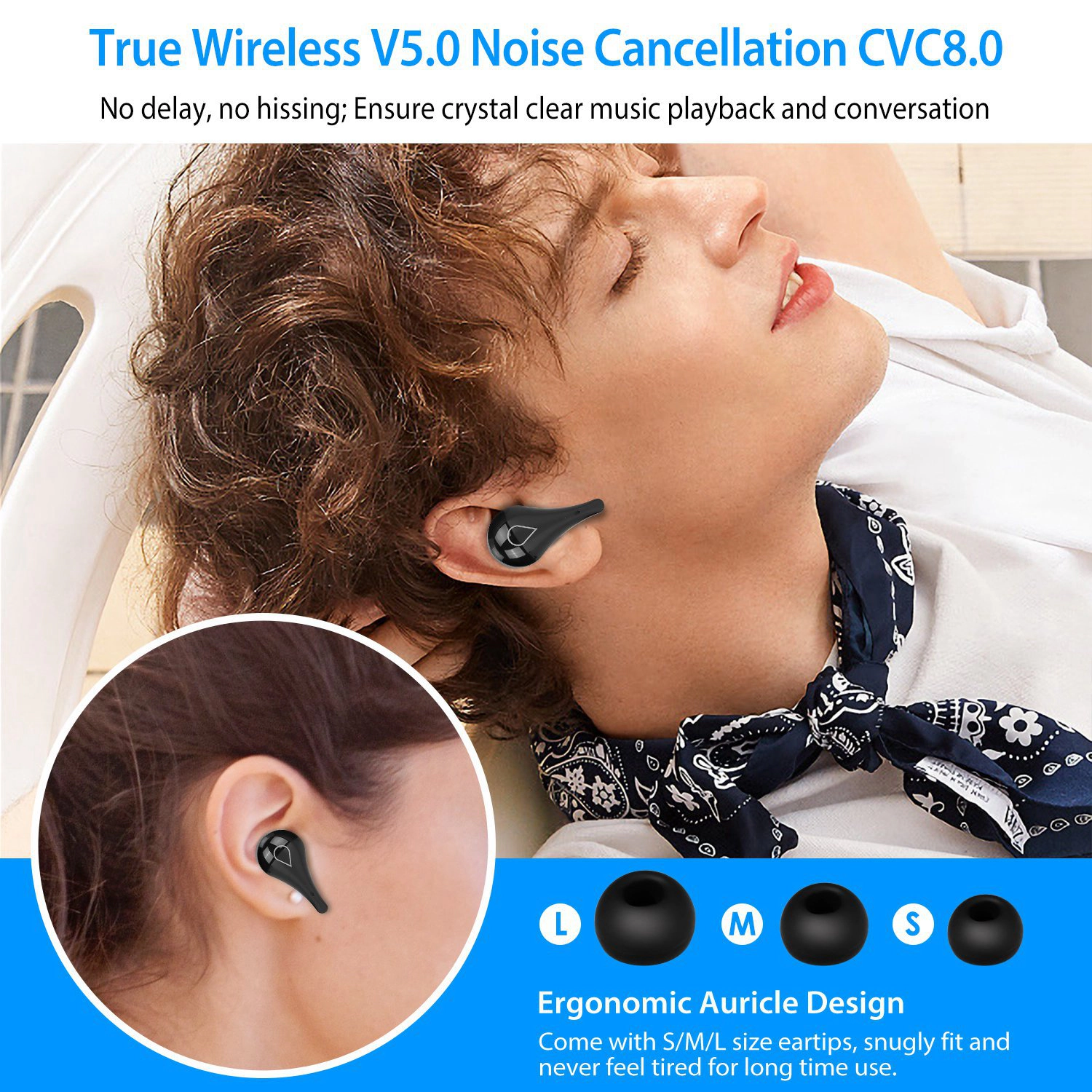 GBruno Wireless V5.0 Earbuds With Charging Case