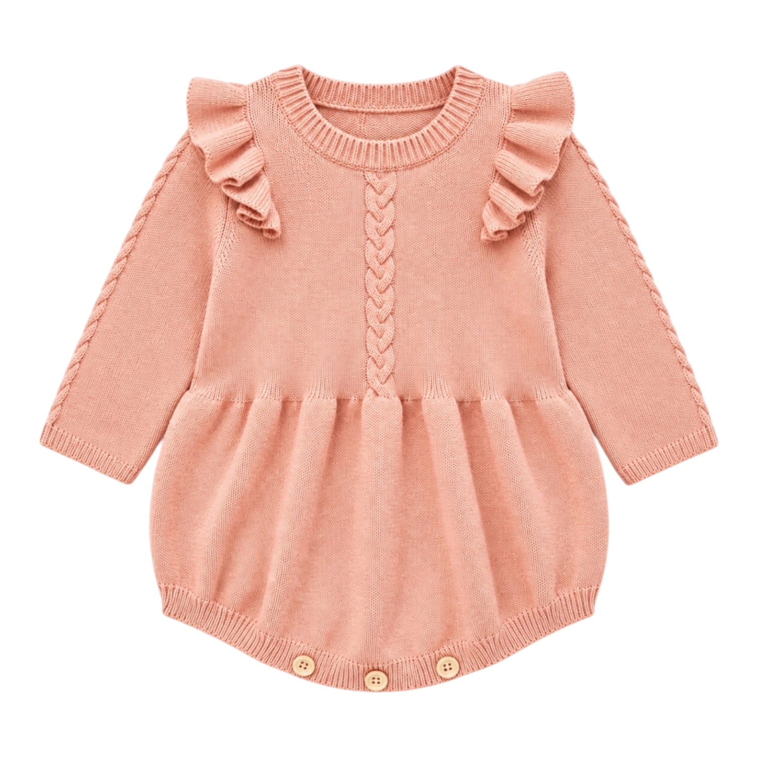 Laurenza's Baby Girls Ballet Pink Knit Romper