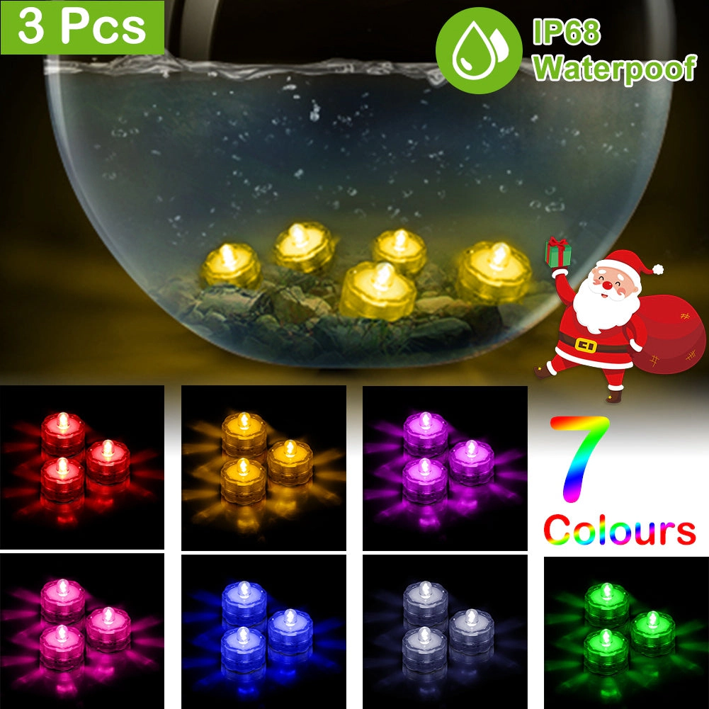 GBruno Submersible LED Tea Lights, 3 Pcs