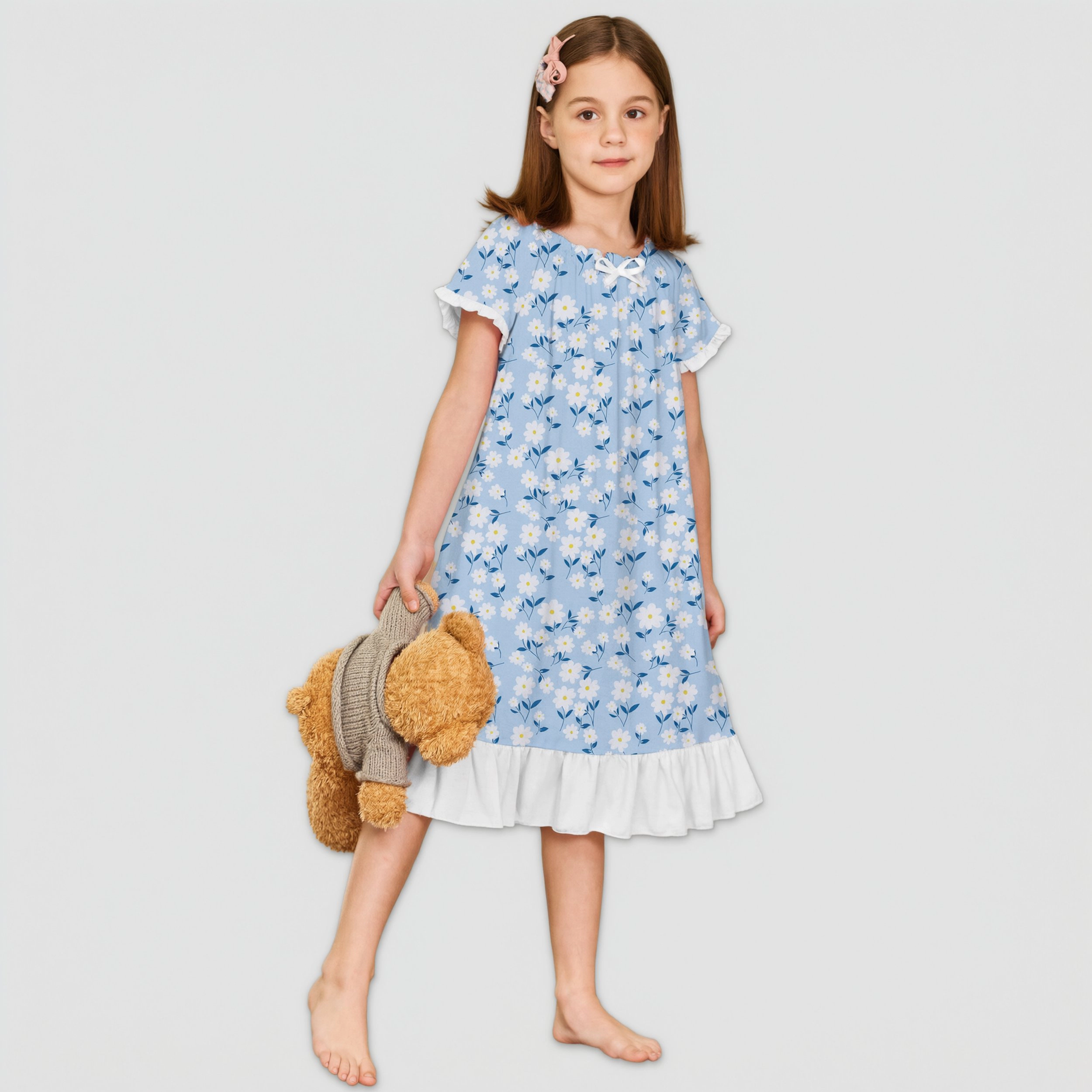 Arshiner Girls Nightgowns Sleepwear Short Sleeve Victorian Pajama Dress Soft Princess Sleepshirt