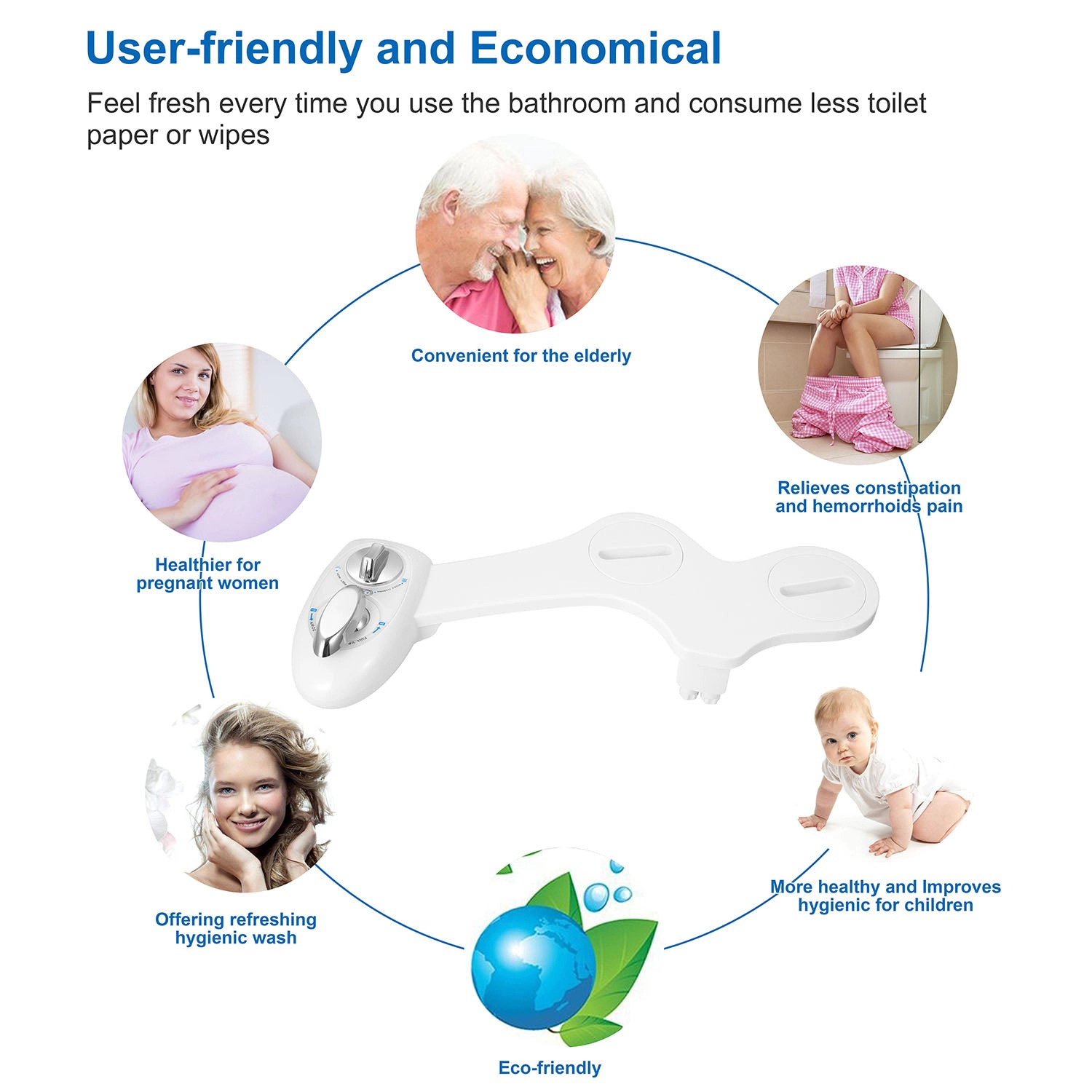 GBruno Non-Electric Dual Nozzle Bidet Attachment