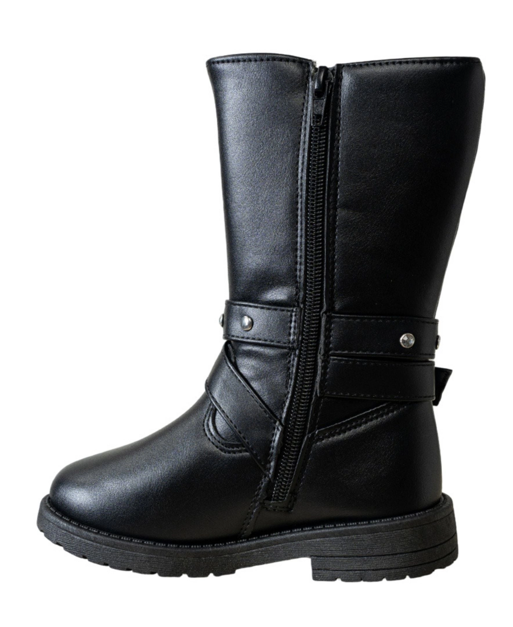 Bebe Girl's Toddler Rider Boot with Heart Buckle