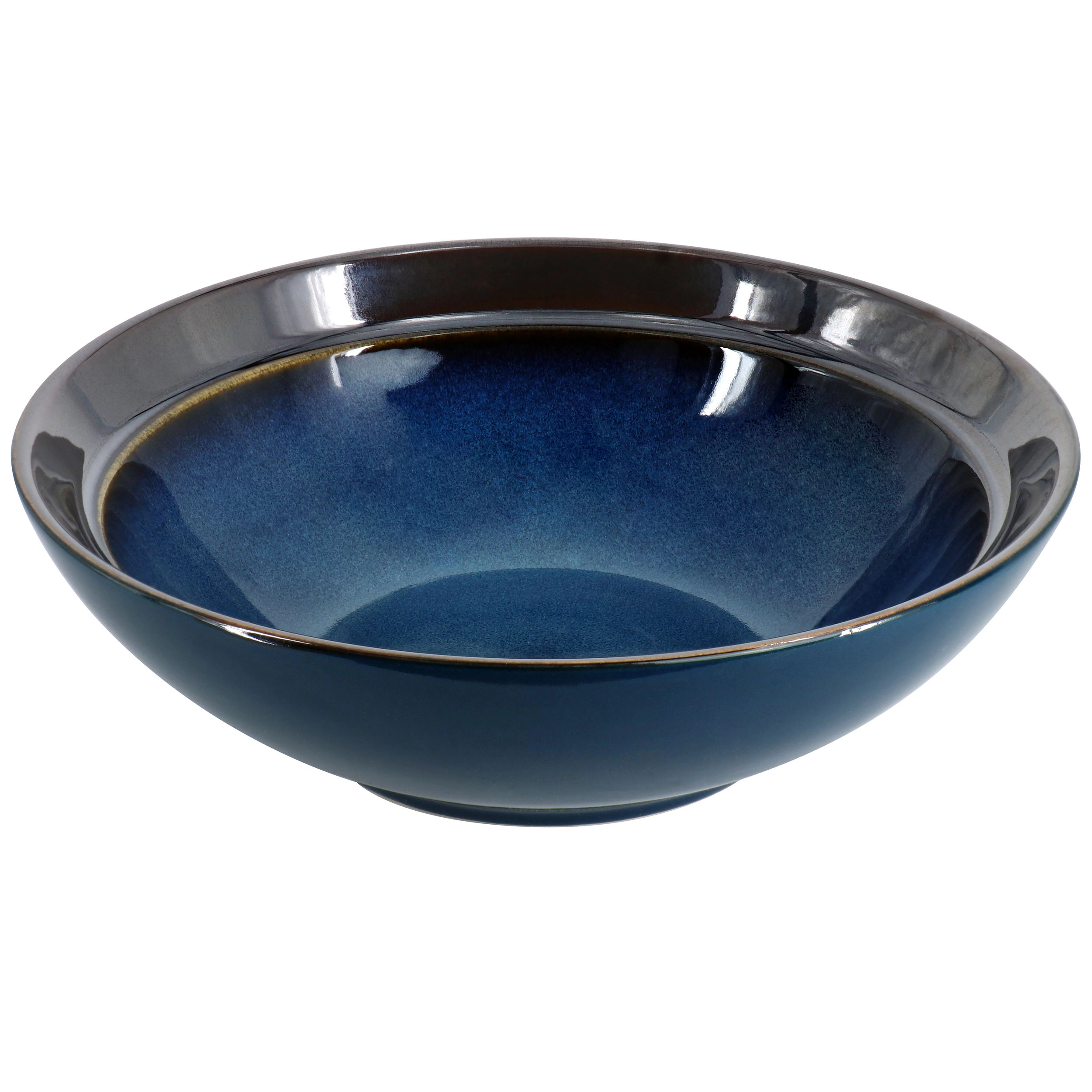 Gibson Elite 16 Piece Priya Reactive Glaze Stoneware Dinnerware Set Blue