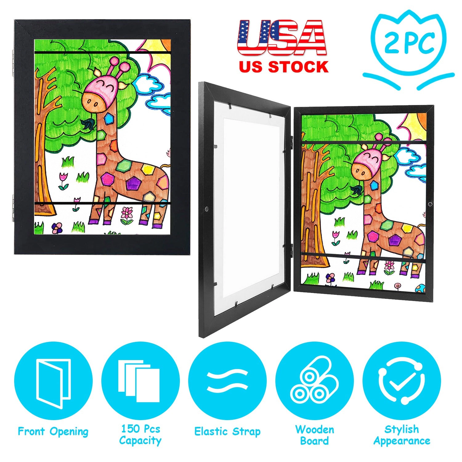 GBruno 2-Pack Front-Opening Kids Art Frame A3