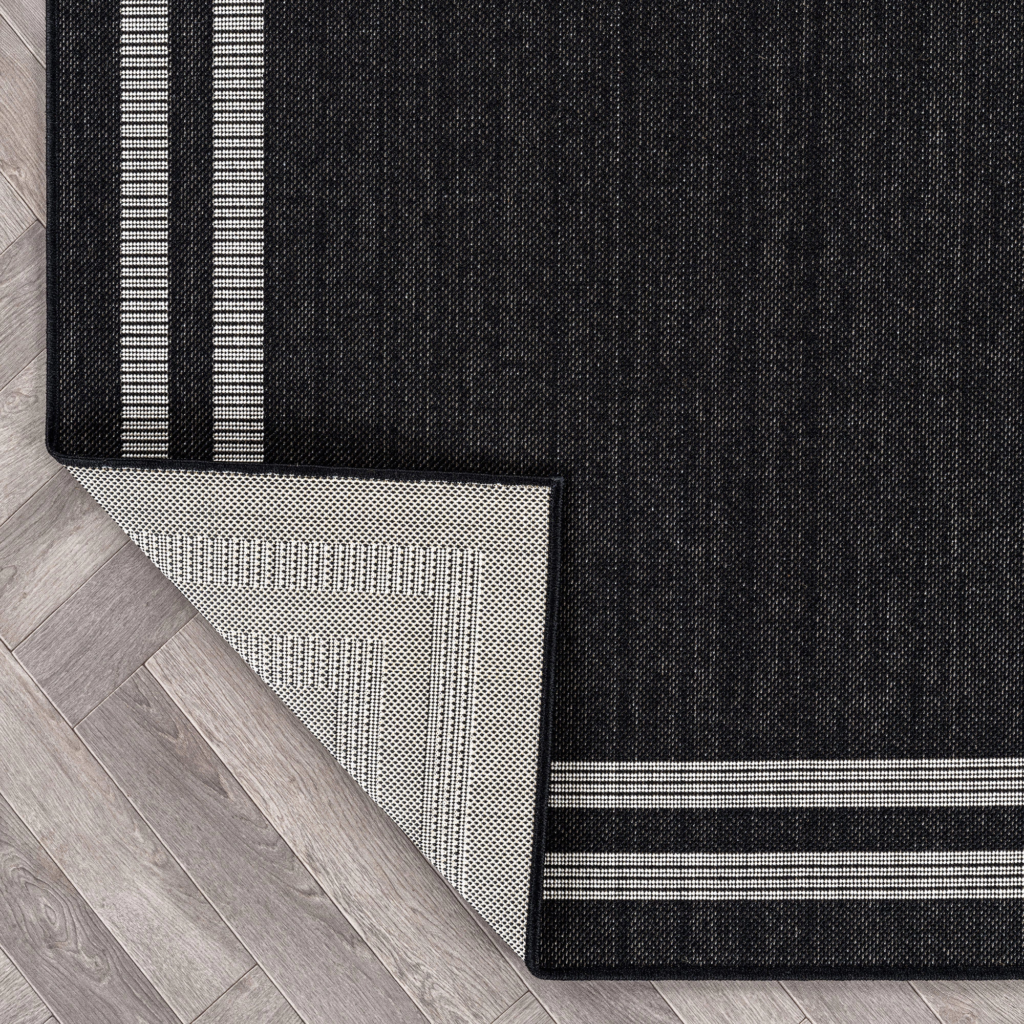 World Rug Gallery Border Indoor/Outdoor Flat Woven Area - Natural Jute-Style