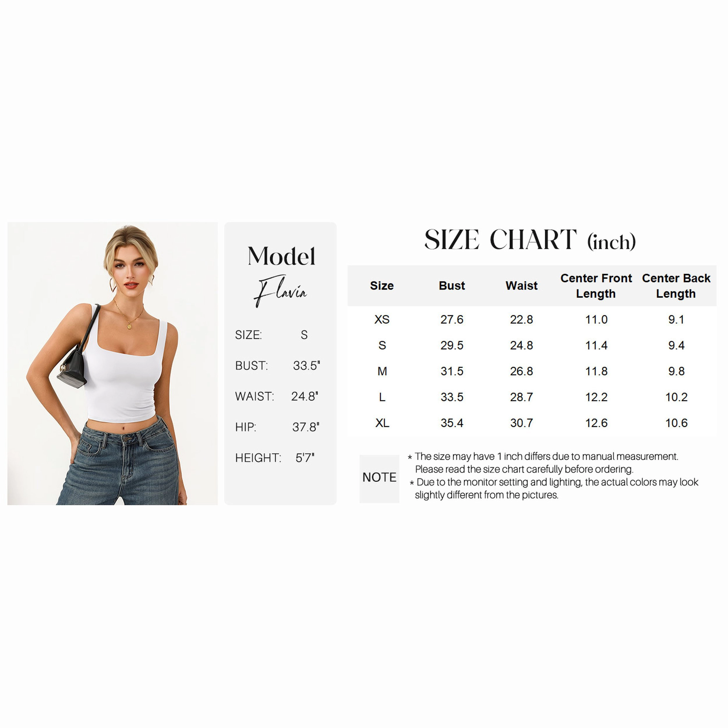 Avidlove Women's Square Neck Double Lined Tank Crop Top
