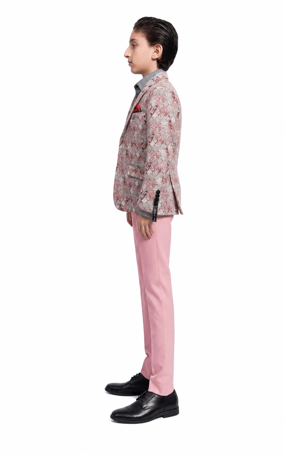Elie Balleh Boys Slim Fit Faded Argyle Jacket