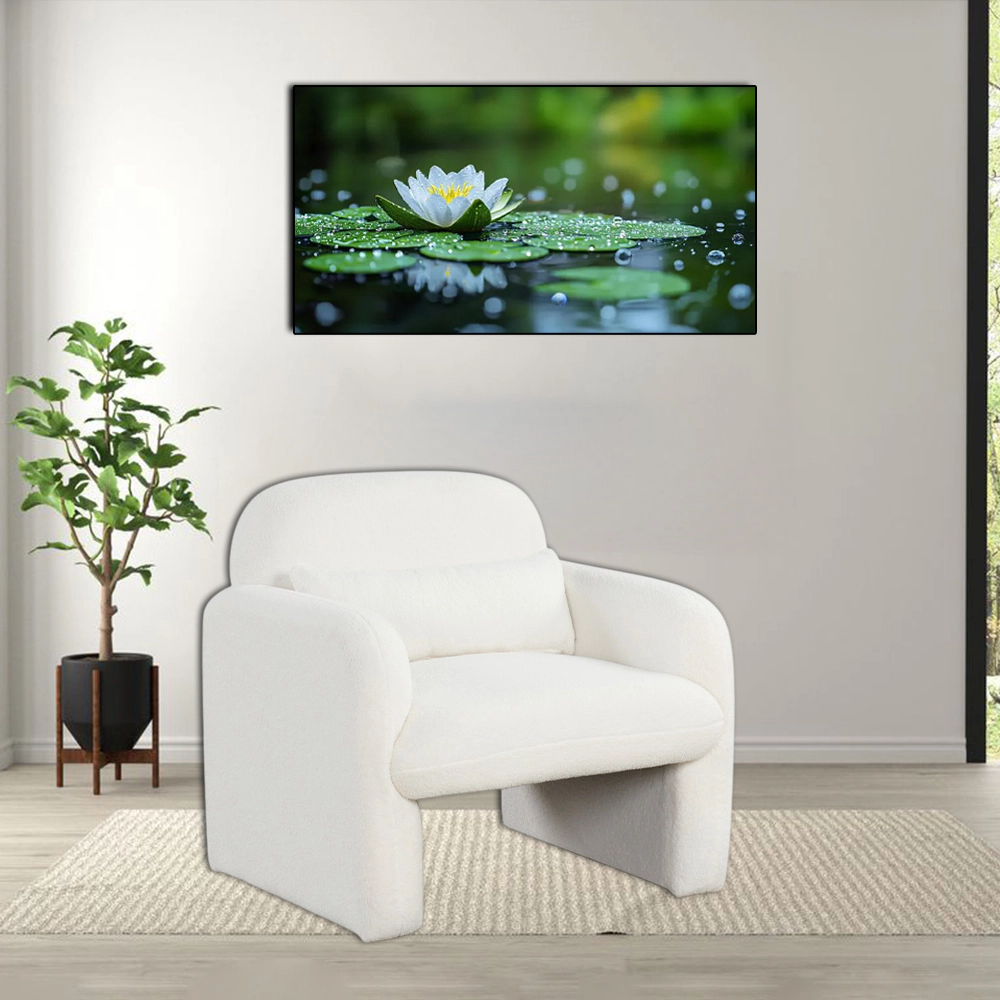 Hivvago Contemporary Armchair with Lumbar Pillow for Bedroom and Living Room Comfort