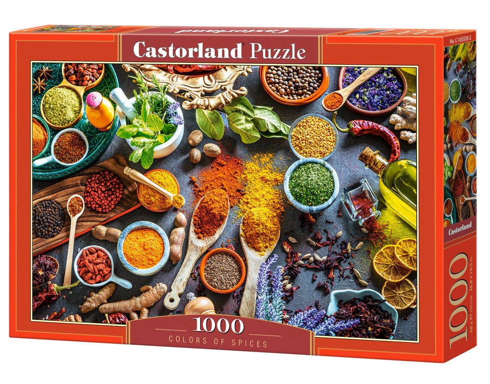 CASTORLAND 1000 Piece Jigsaw Puzzles, Colors of Spices, Culinary-themed puzzles, C-105328-2