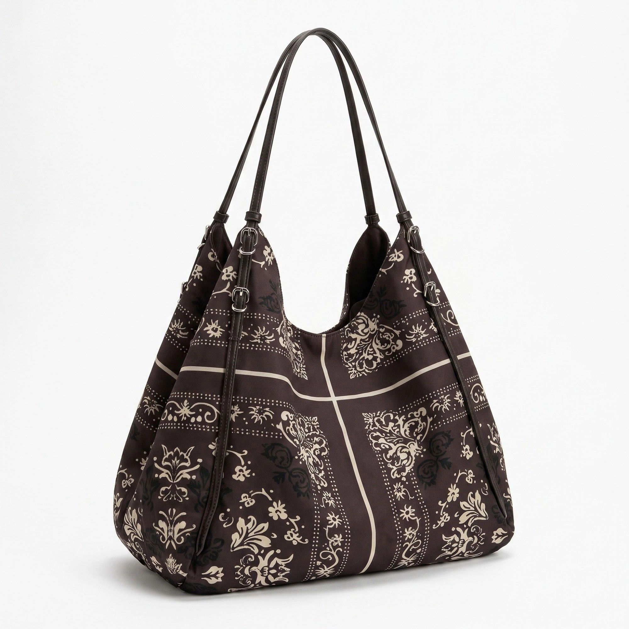 Alilang Women's Oversized Bandana Print Hobo Shoulder Bag with Double Handles