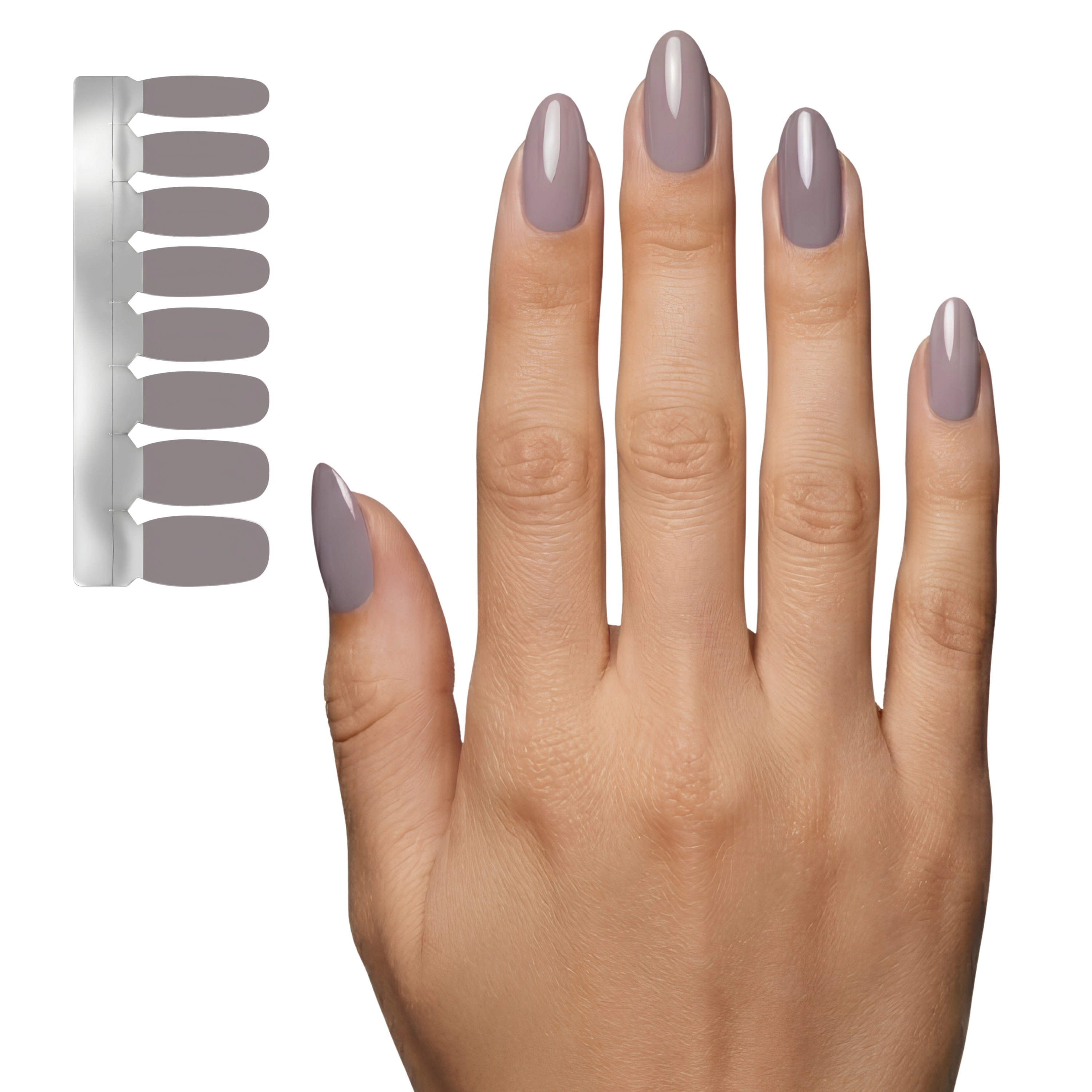 XPNail Women's 2-Pack Bundle of Nail Polish Strips Light Grey 16ct