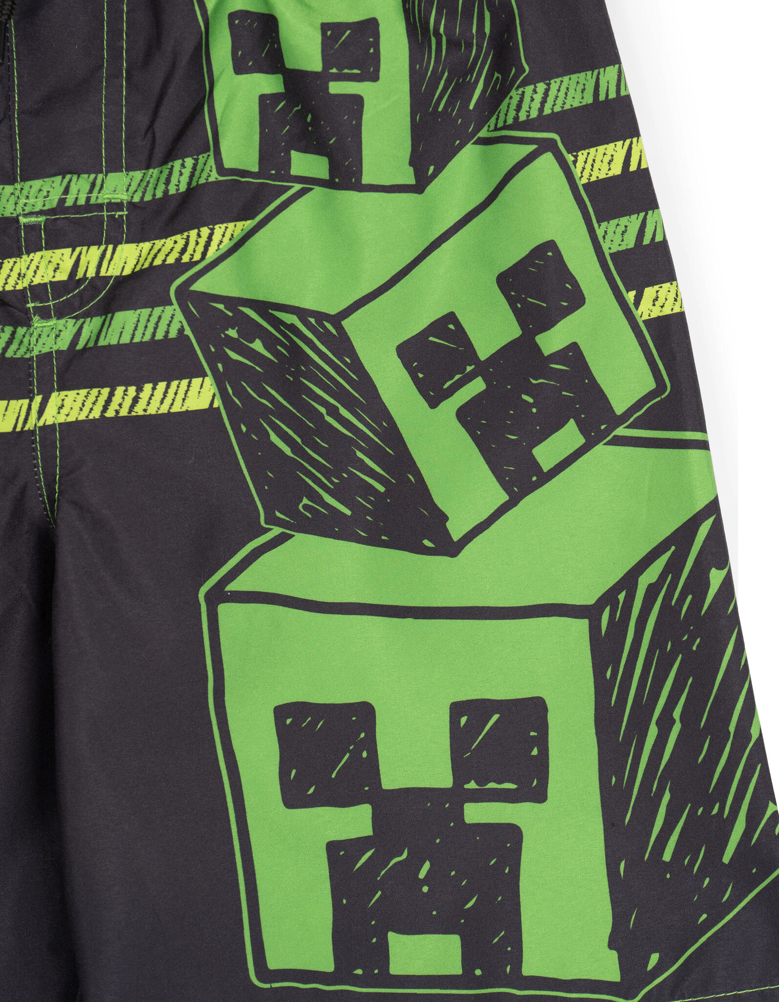 Minecraft Creeper Boys' Swimwear Camp Shirt and Swim Trunks Set