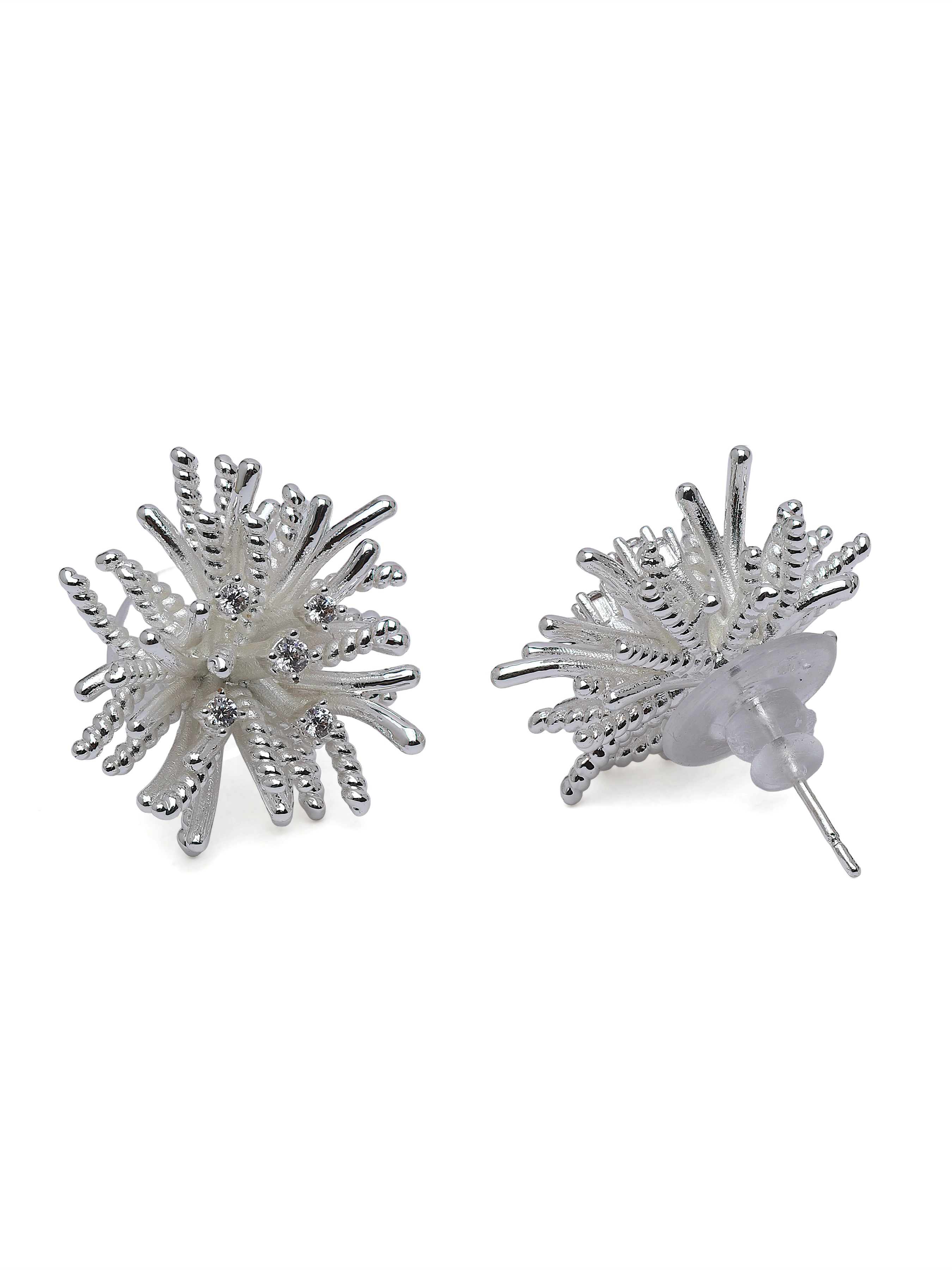 AGP PARIS Womens Starburst Pavé Stud Earrings