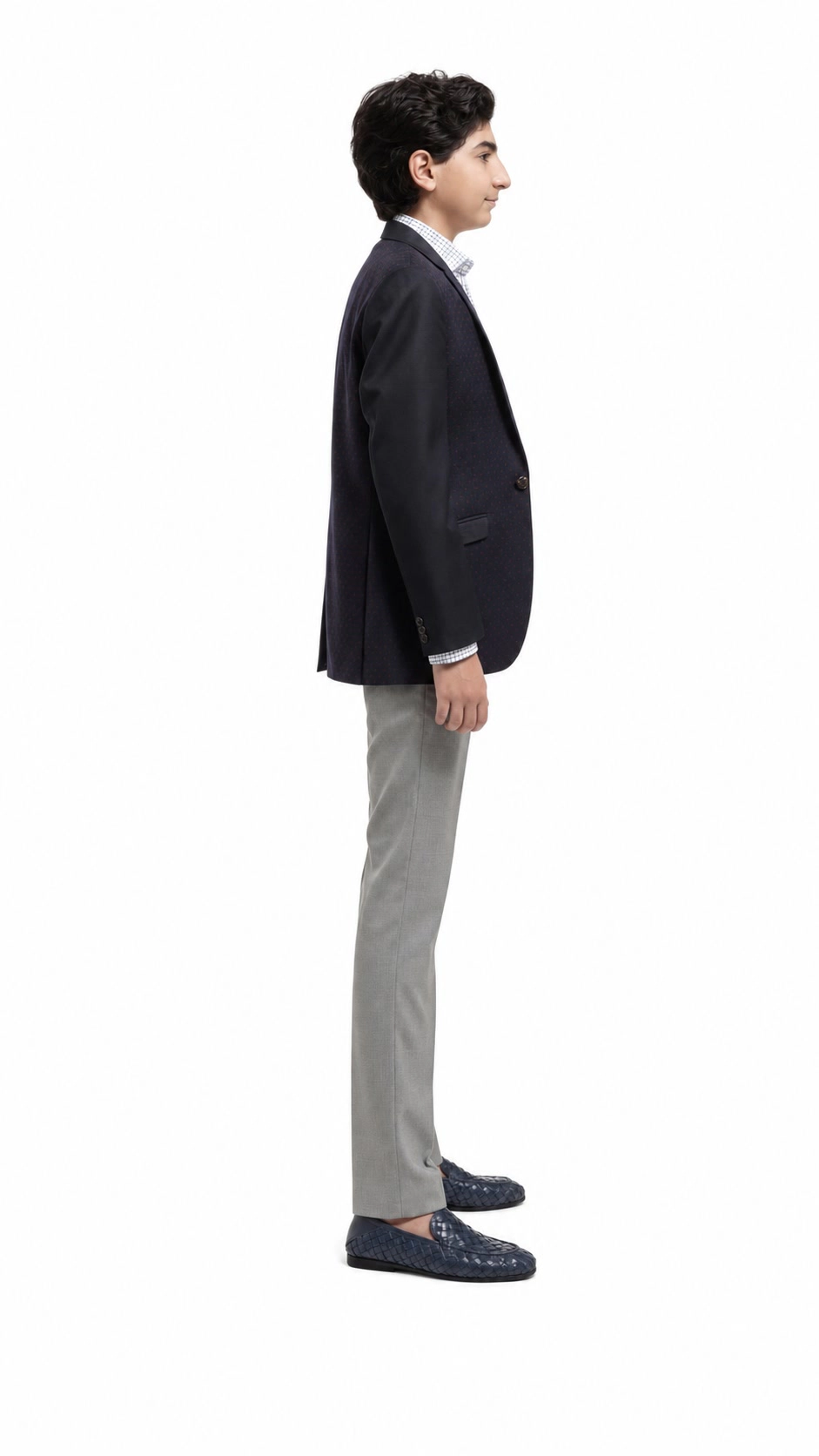 Elie Balleh Boys Slim Fit Diamond Dots Blazer