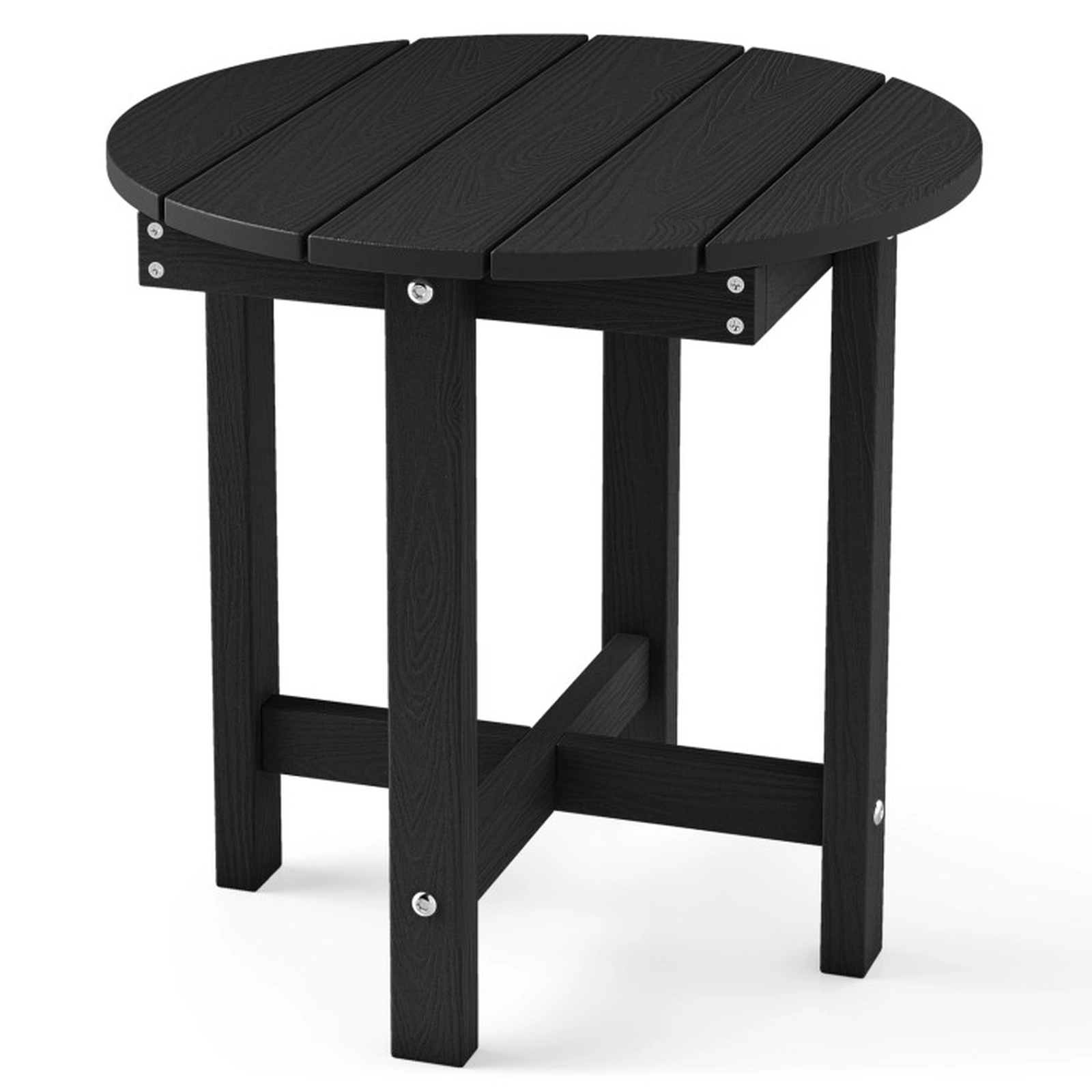 SUGIFT All-Weather HIPS Adirondack Side Table 18-in Square Top 66-lb Capacity Outdoor Accent Table 1-Piece Black