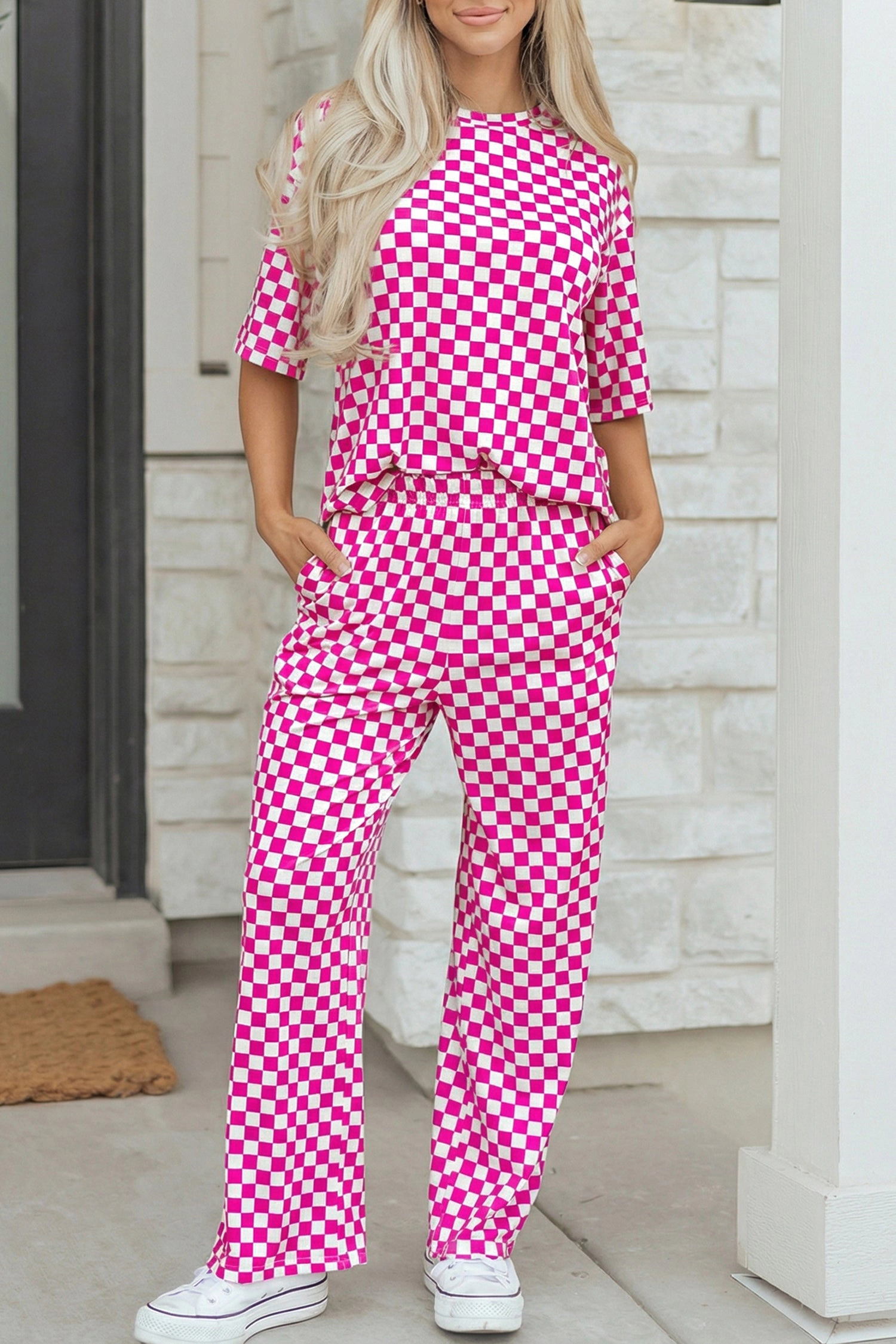 Threaded Pear Women's Elisa Print Half Sleeve Lounge Set