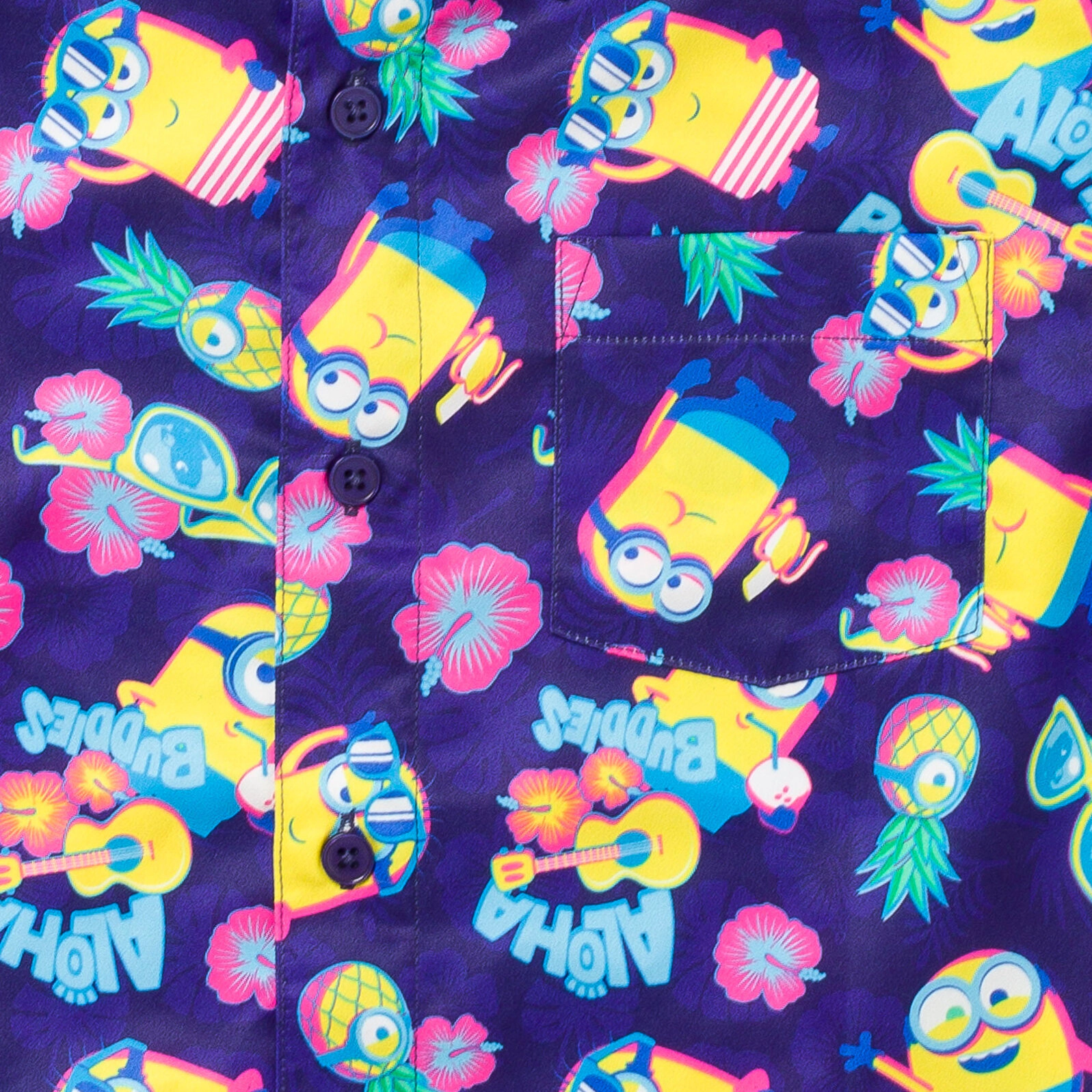 Despicable Me Minions Matching Family Hawaiian Short Sleeve Button Down Shirt