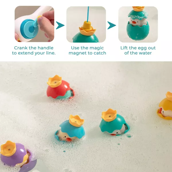 Sperric Splash & Catch Bath Toy Magnetic Fishing Game w/ Surprise Animal Eggs - Floating Fun for Toddlers & Kids