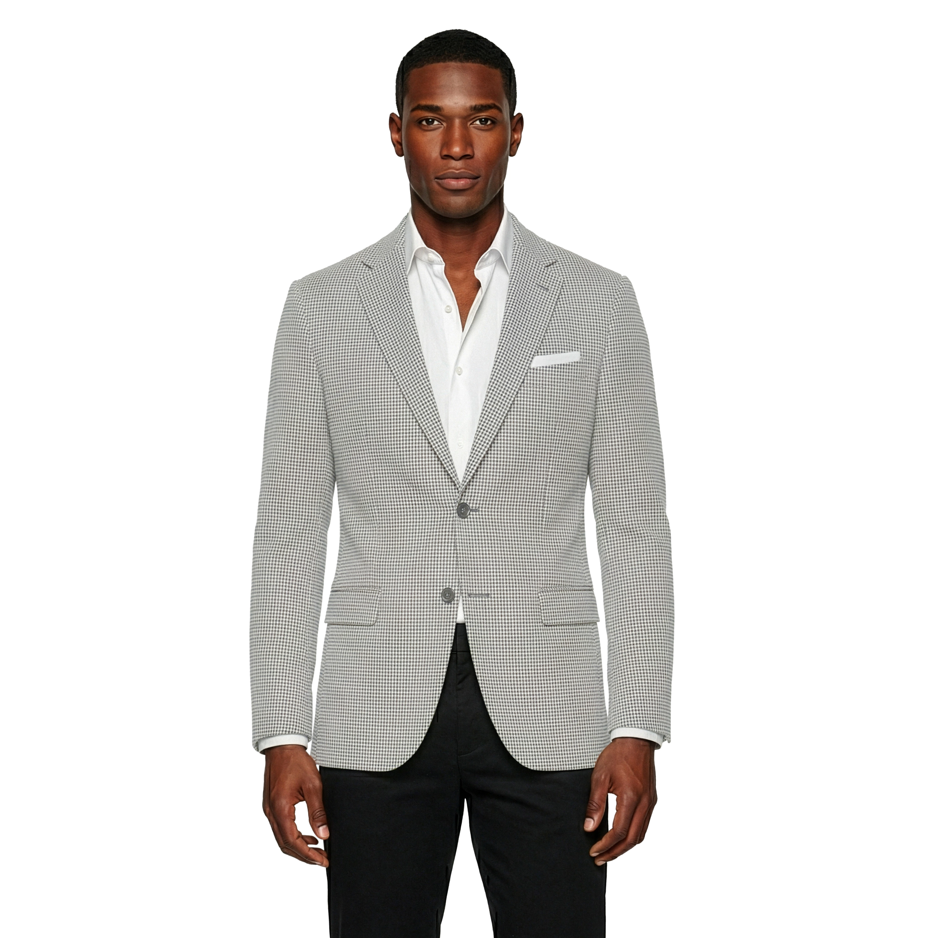 Zegarie Men's Regular Fit Micro Houndstooth Sport Coat